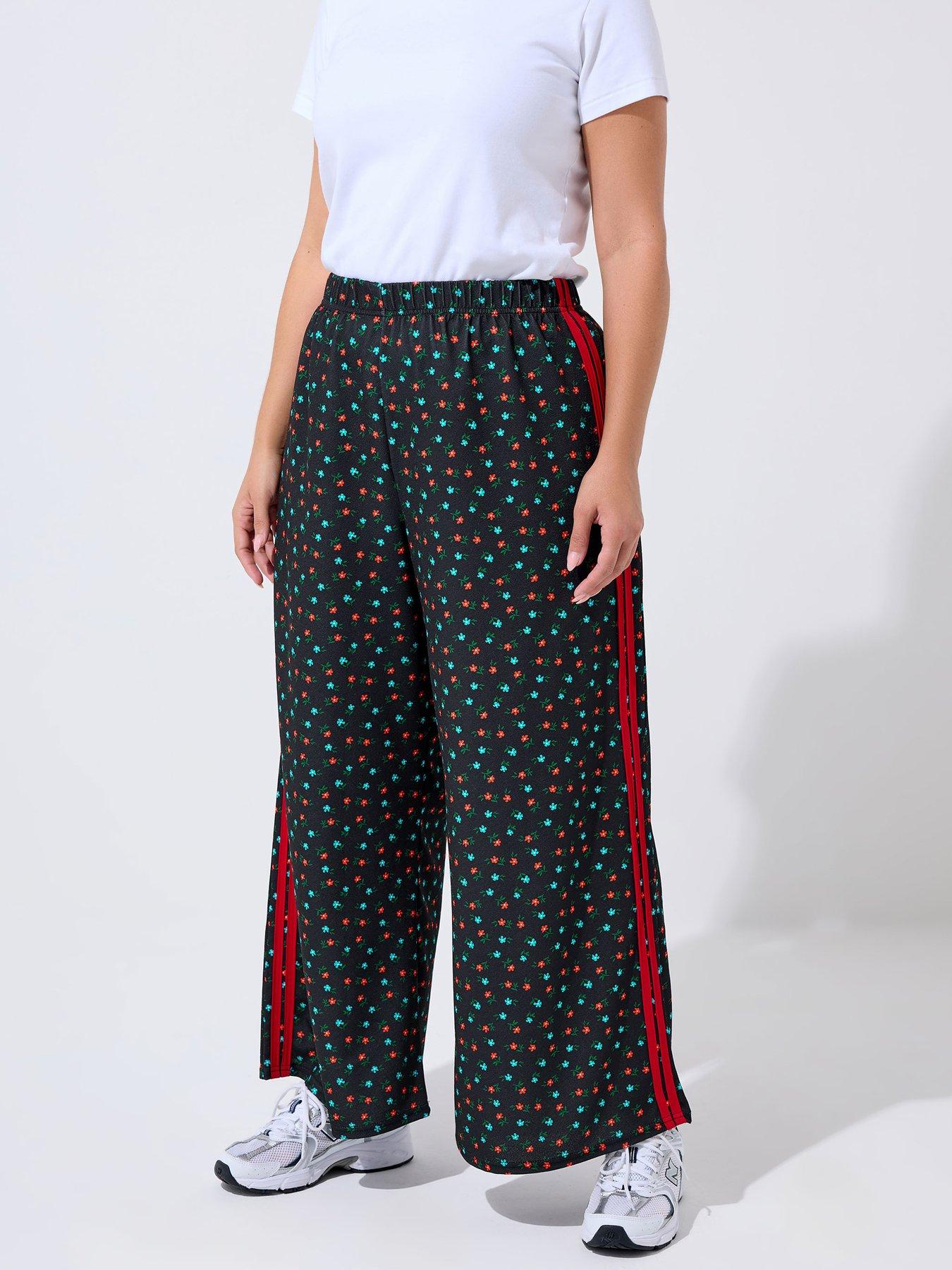 yours-curve-ditsy-stripe-trouser-black