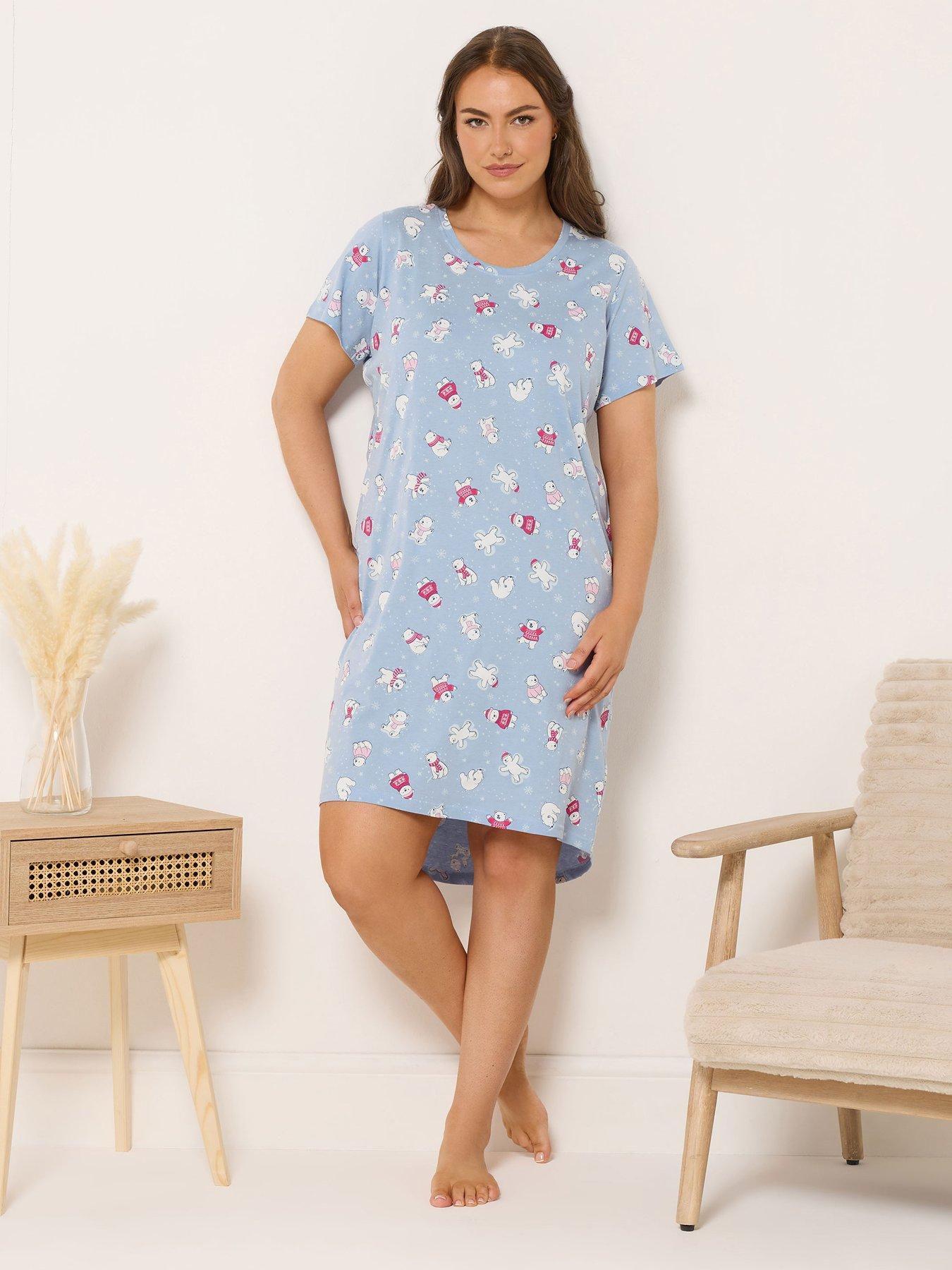 Yours Curve Polar Bears Nightdress - Blue