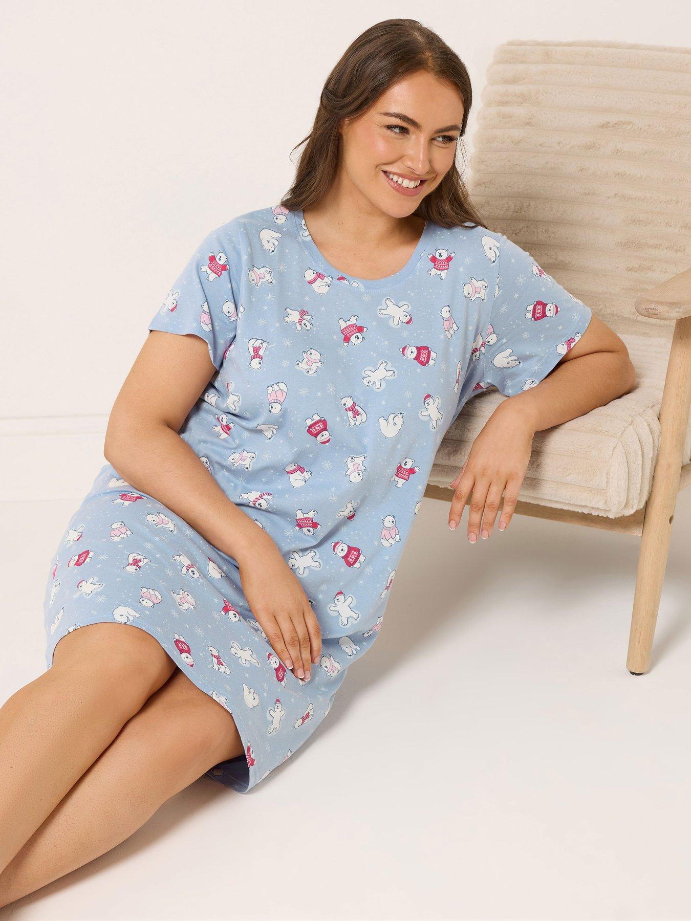 image of yours-curve-polar-bears-nightdress-blue