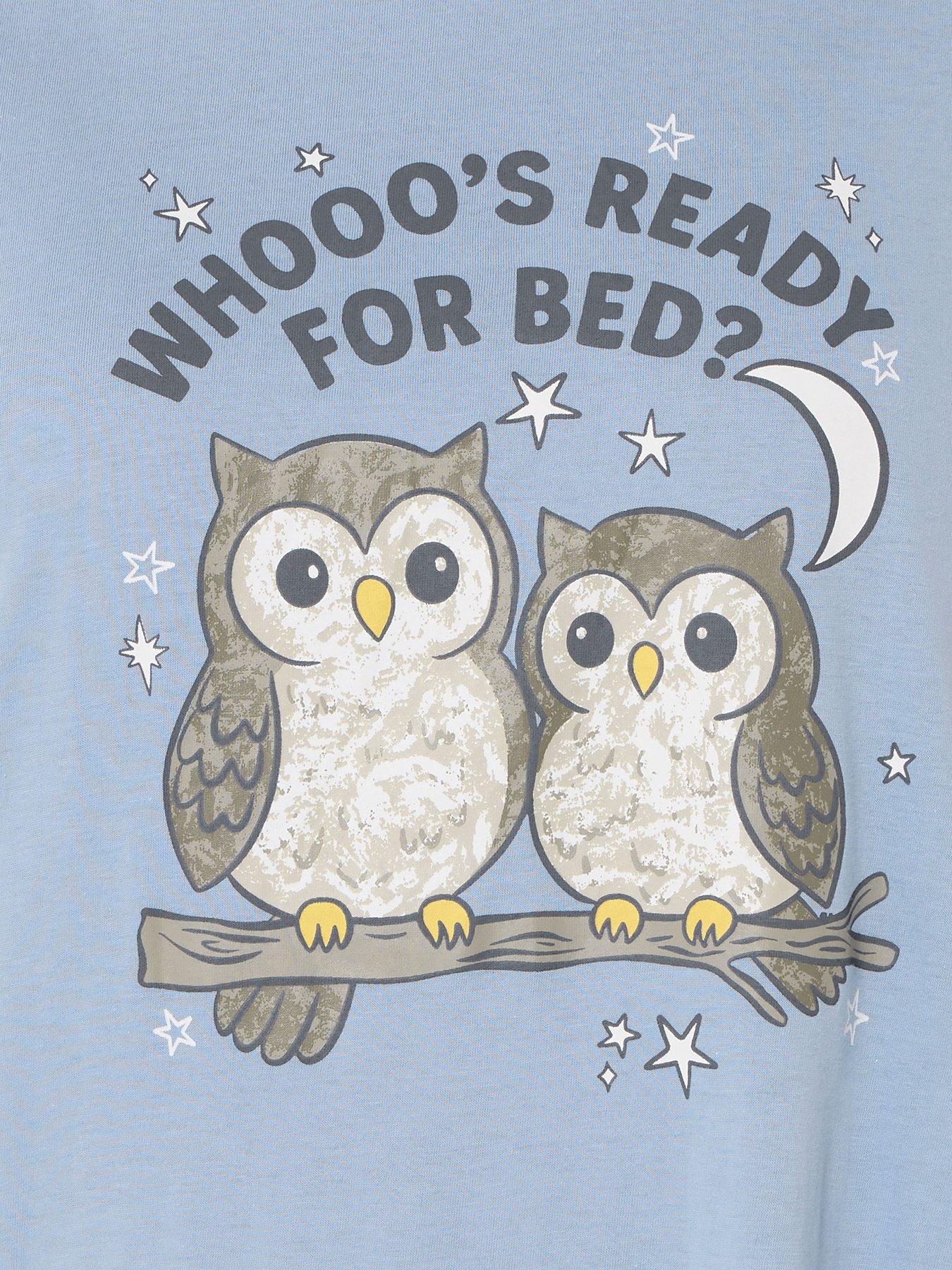  image of yours-curve-ready-for-bed-owl-nightdress-blue