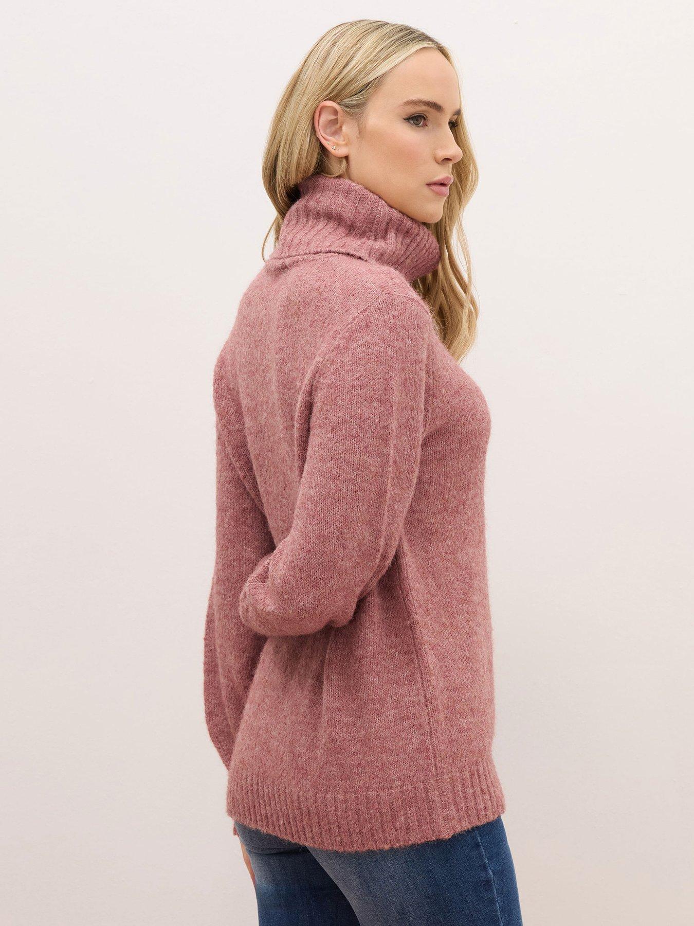 image of long-tall-sally-premium-roll-neck-jumper-pink