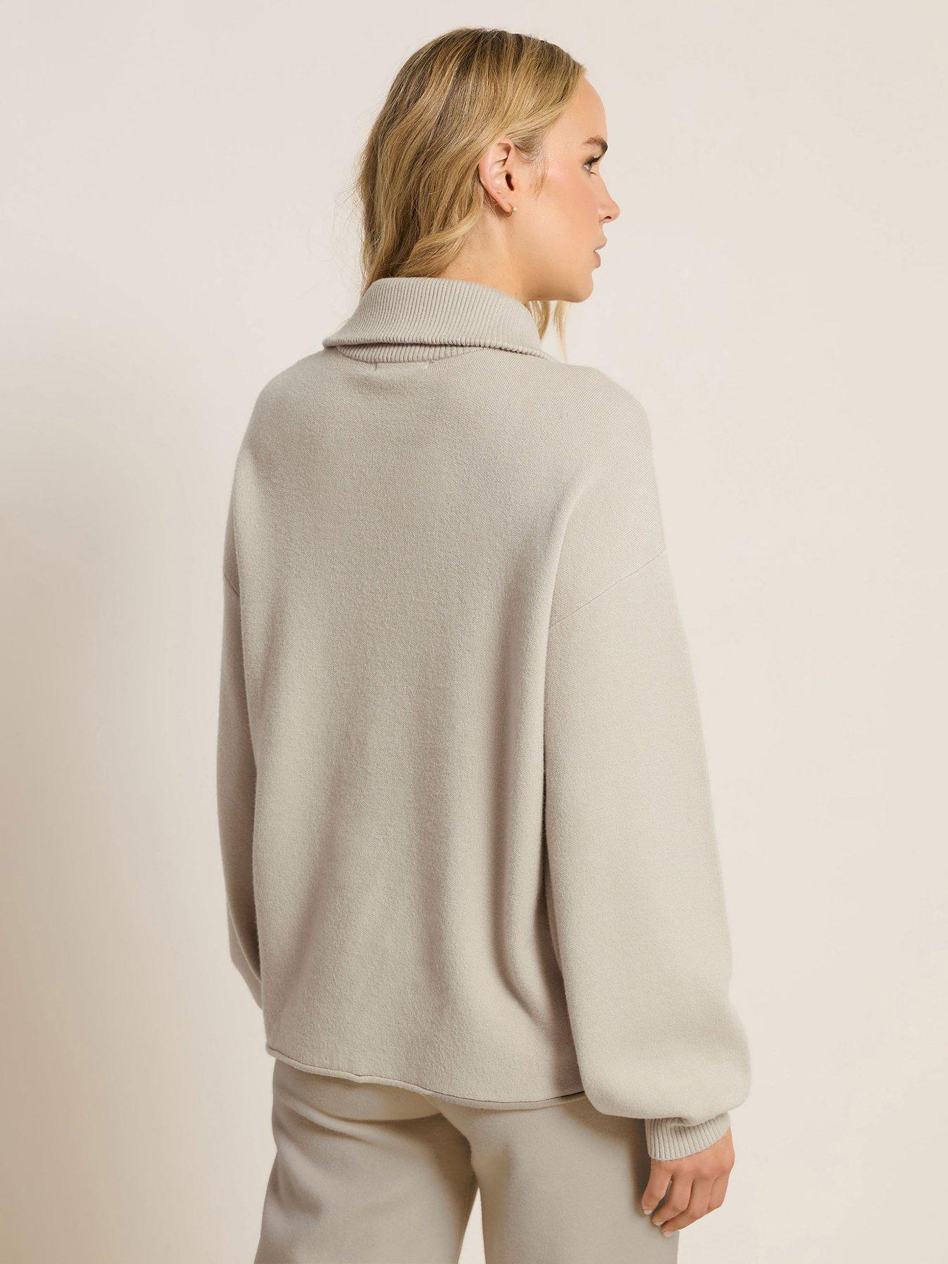 Image 2 of 4 of Long Tall Sally Premium Half Zip Jumper - Natural