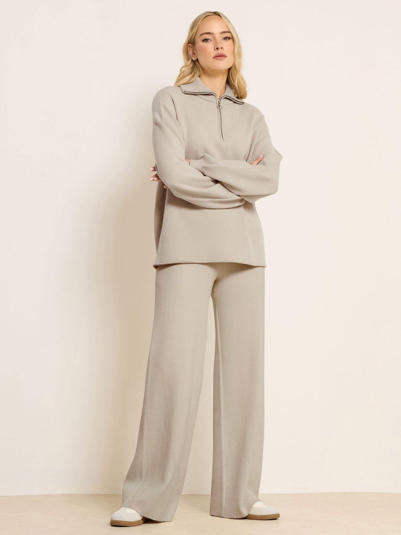 Long Tall Sally Premium Wide Leg Jogger - Natural