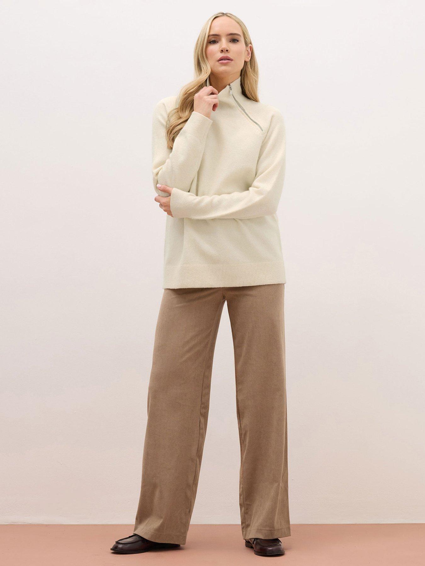  image of long-tall-sally-premium-zip-funnel-jumper-natural