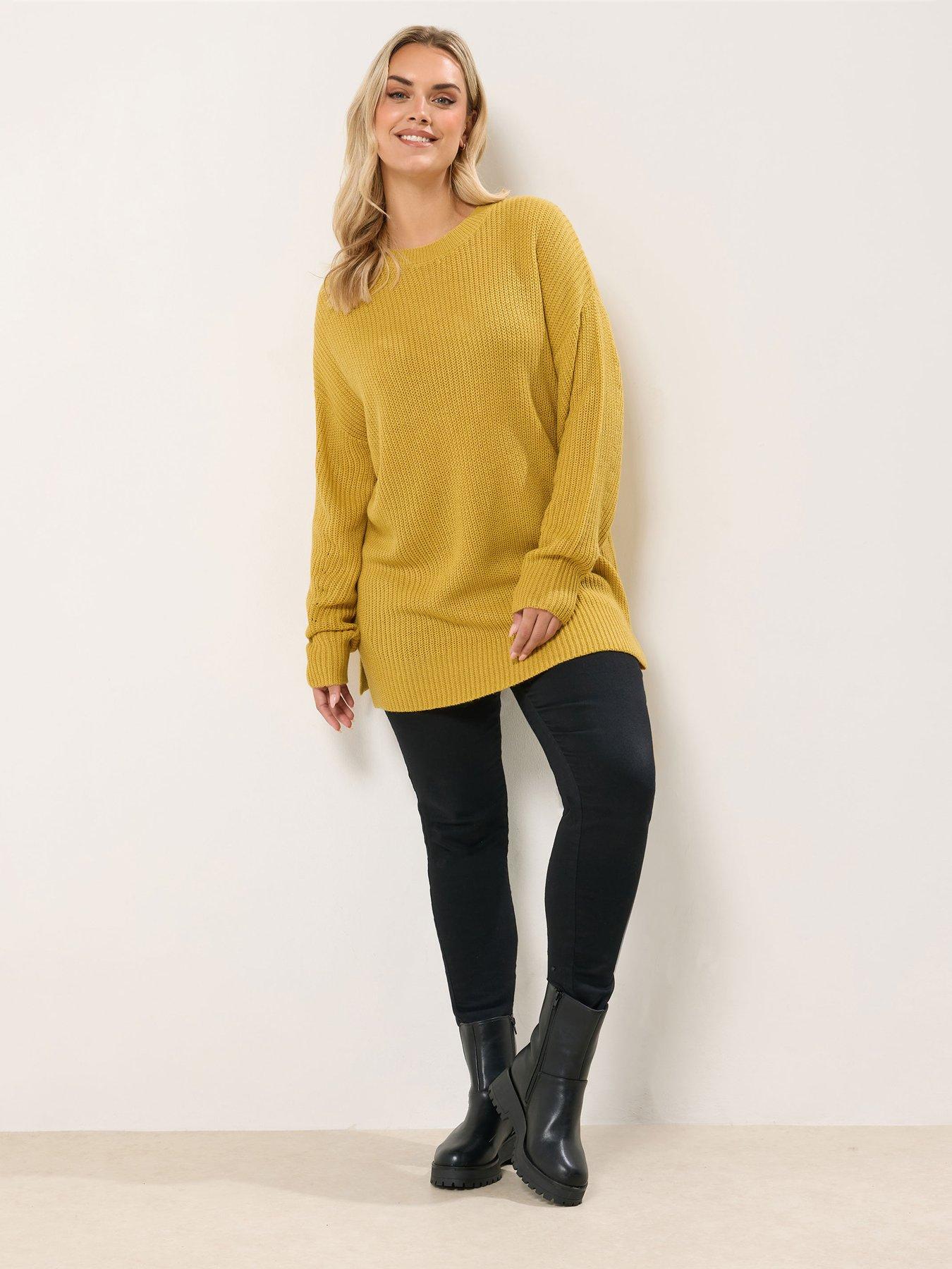  image of yours-curve-drop-shoulder-jumper-yellow