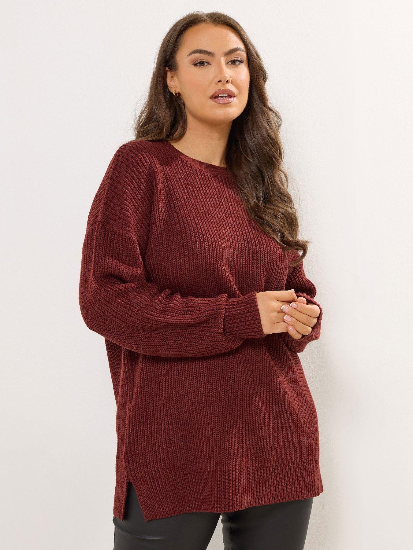 Yours Curve Drop Shoulder Jumper - Red