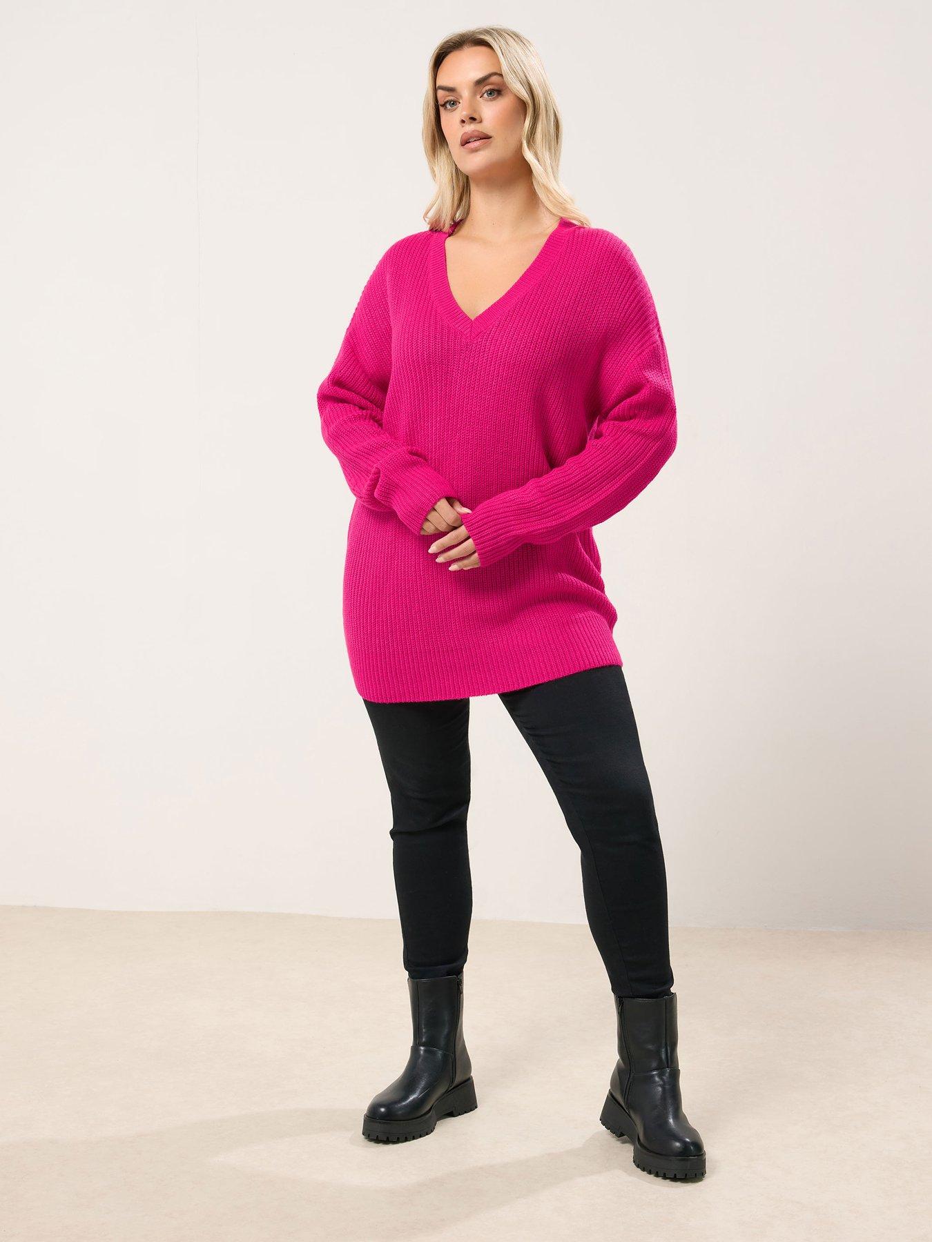  image of yours-curve-drop-shoulder-jumper-pink