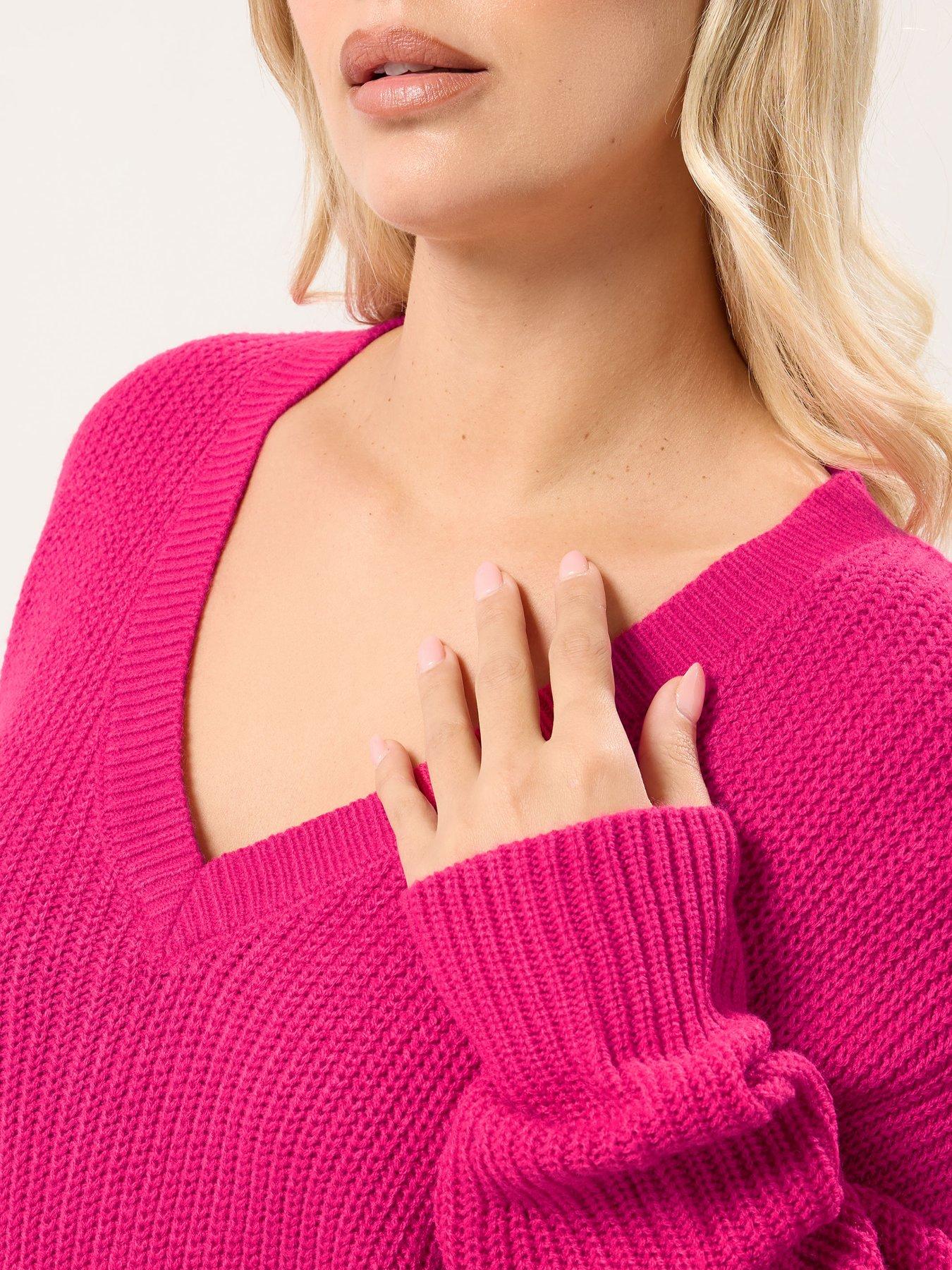  image of yours-curve-drop-shoulder-jumper-pink