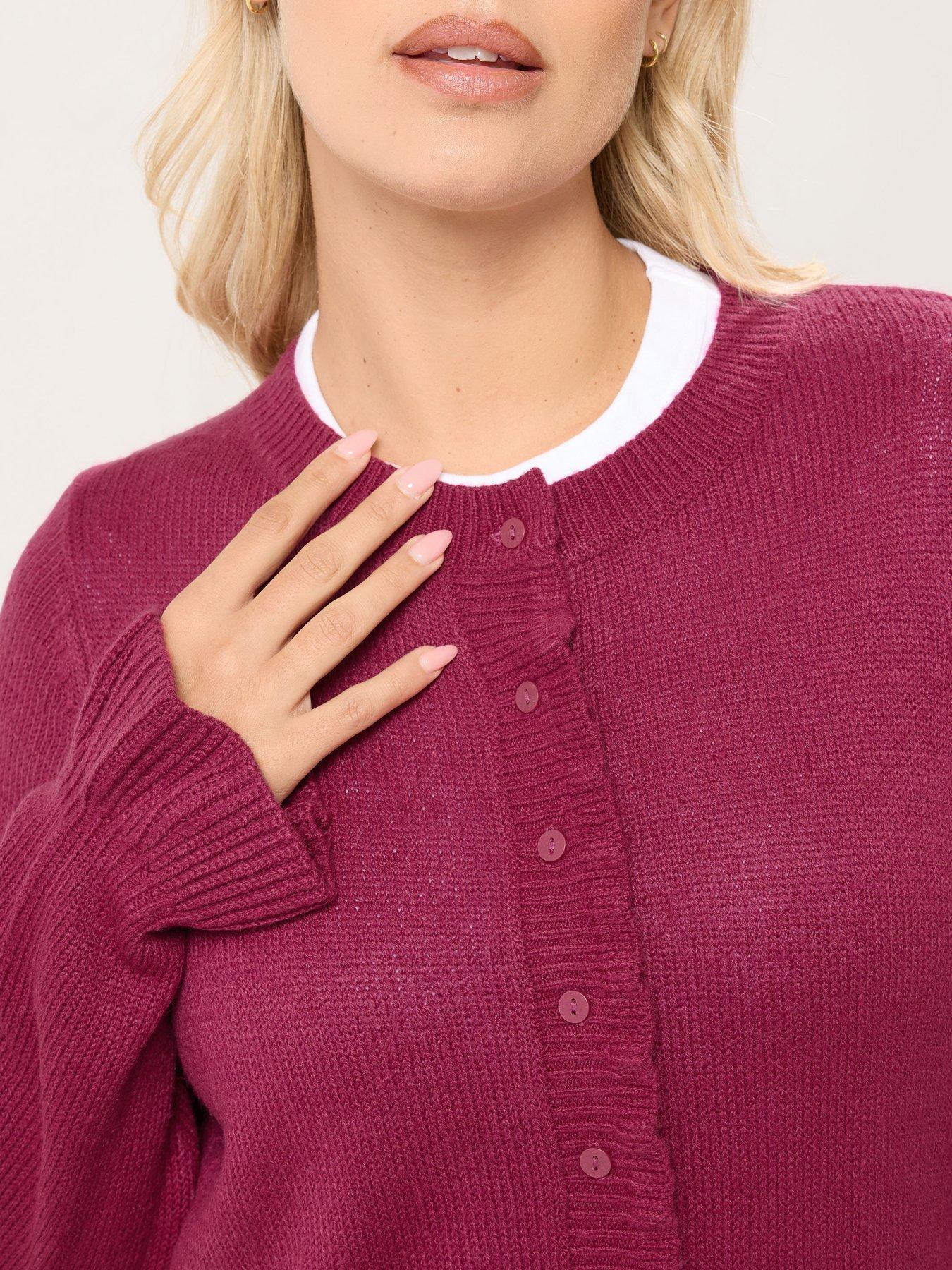  image of yours-curve-frill-edge-cardigan-red