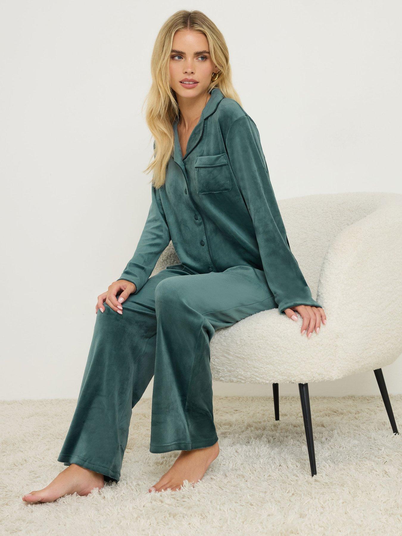  image of pixiegirl-petite-super-luxe-pj-set-green