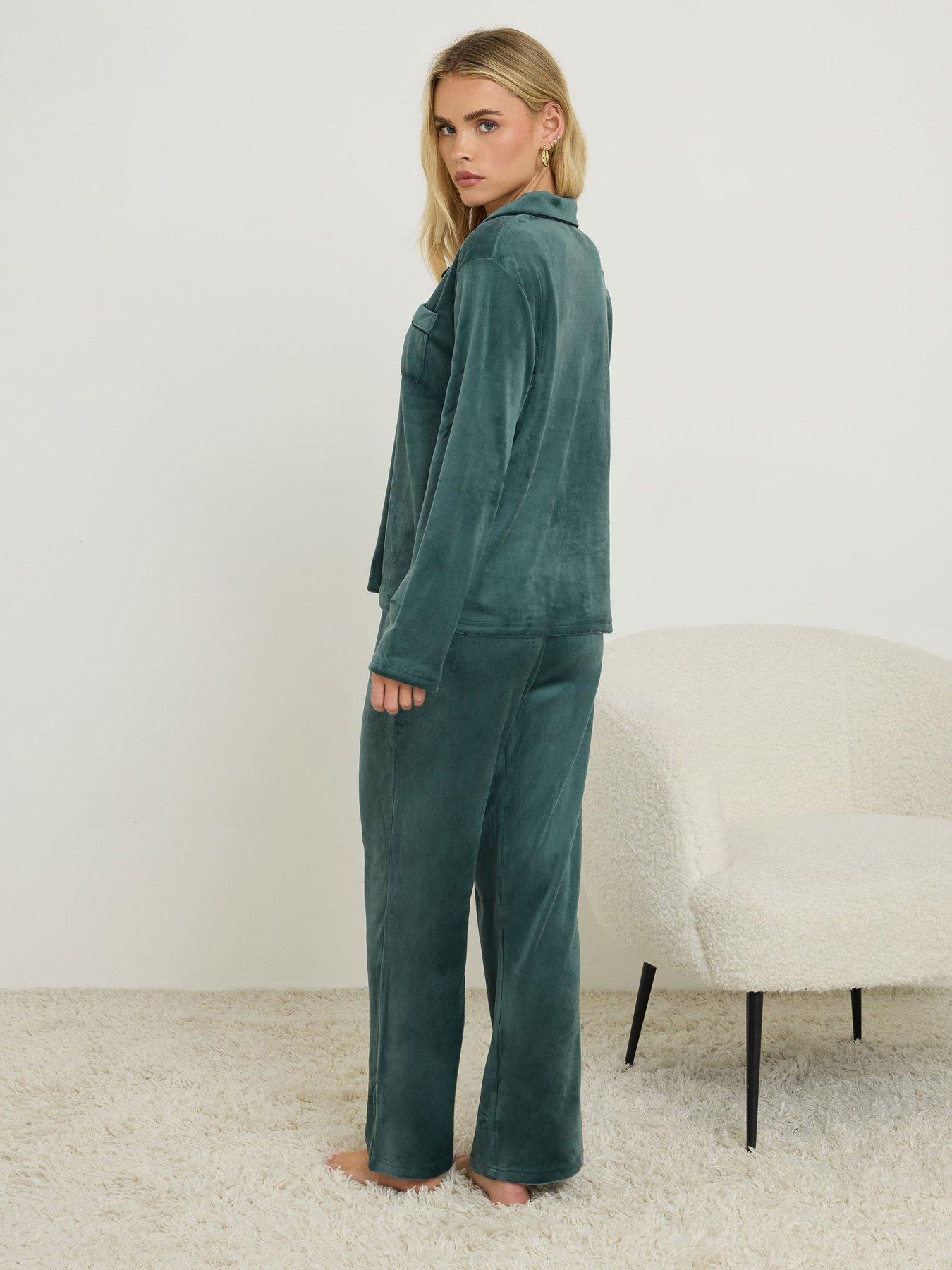  image of pixiegirl-petite-super-luxe-pj-set-green