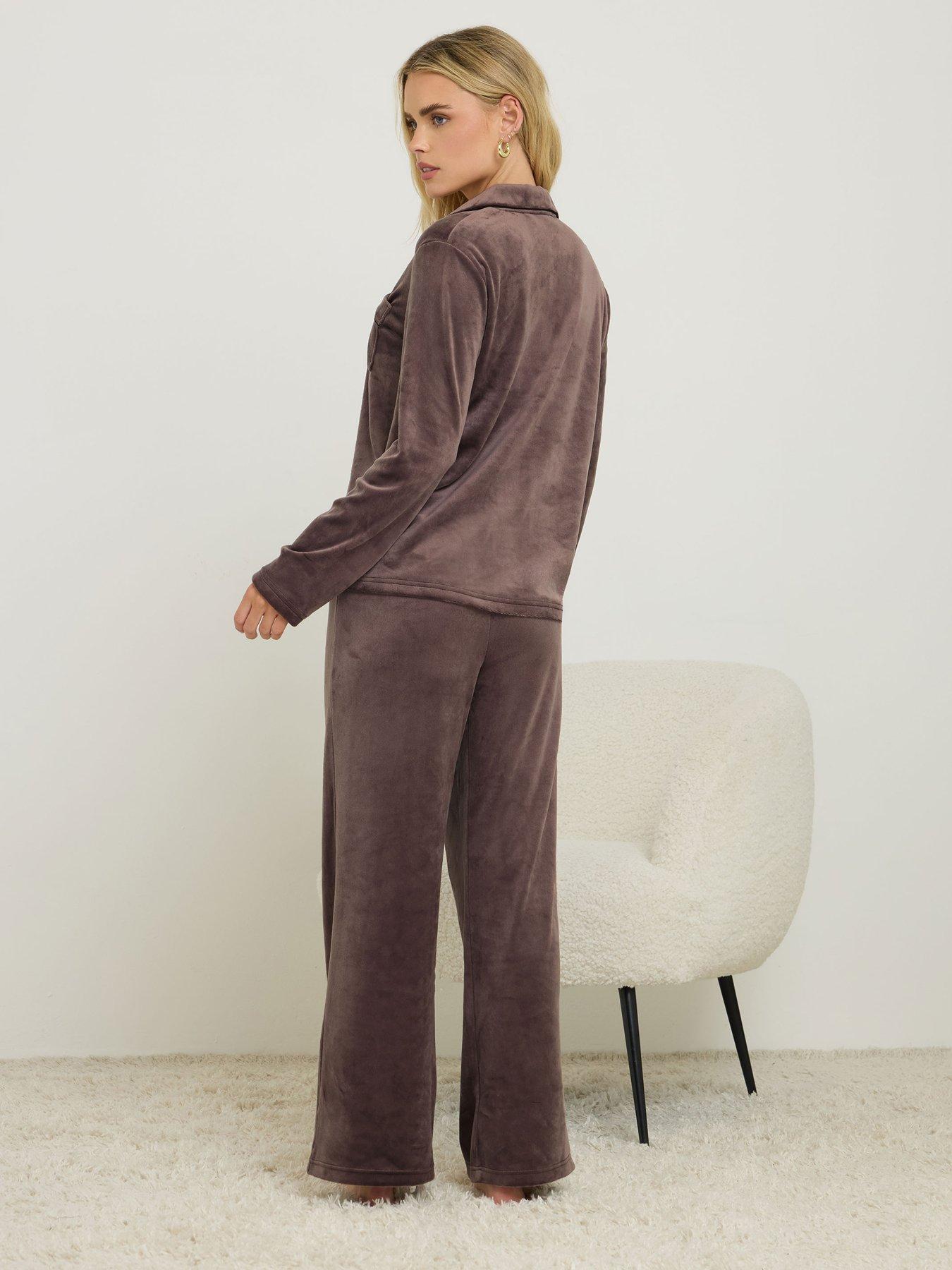  image of pixiegirl-petite-super-luxe-pj-set-brown