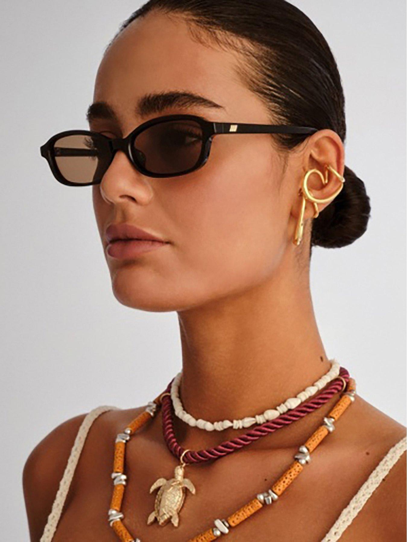 Image 1 of 6 of LE SPECS Honey Pot Rectangle Sunglasses - Black