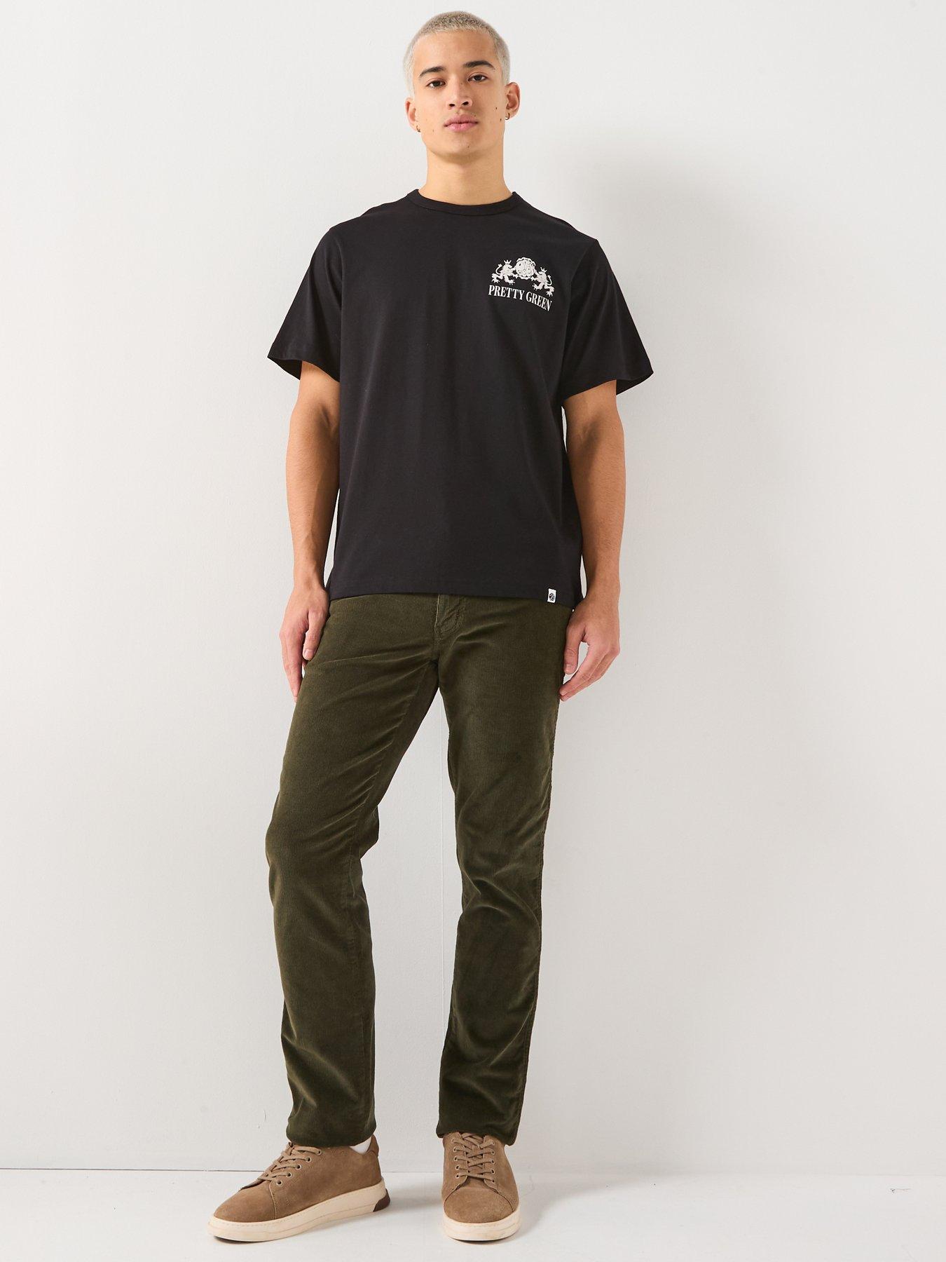  image of pretty-green-marlborough-back-graphic-t-shirt-black