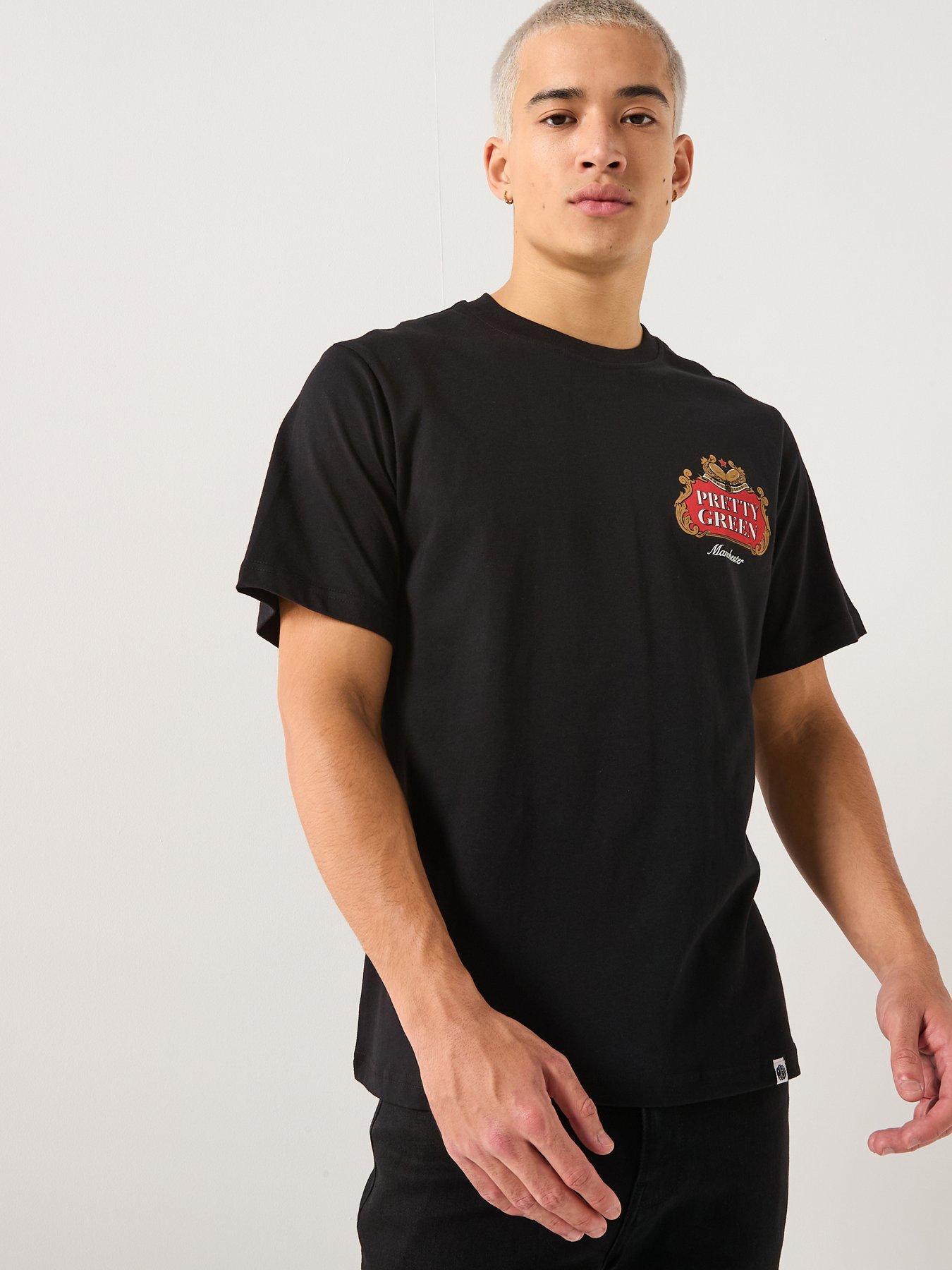 Image 2 of 6 of Pretty Green Nelson Back Graphic T-shirt - Black