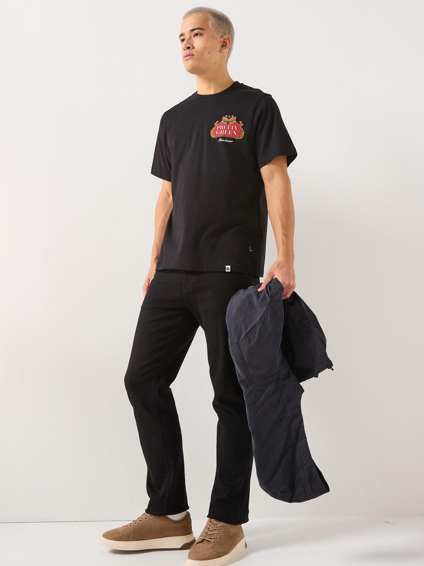 Image 3 of 6 of Pretty Green Nelson Back Graphic T-shirt - Black