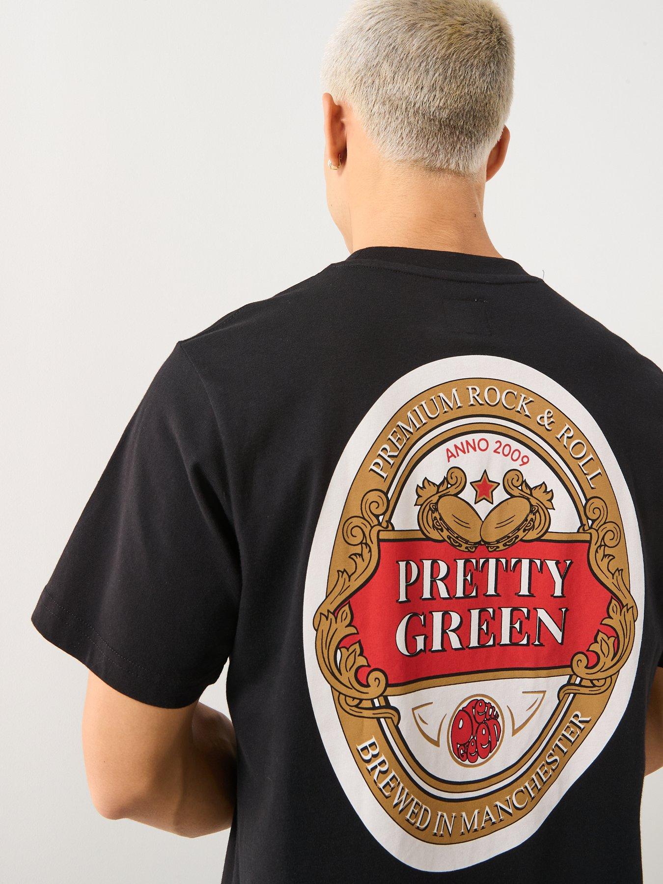 Image 4 of 6 of Pretty Green Nelson Back Graphic T-shirt - Black