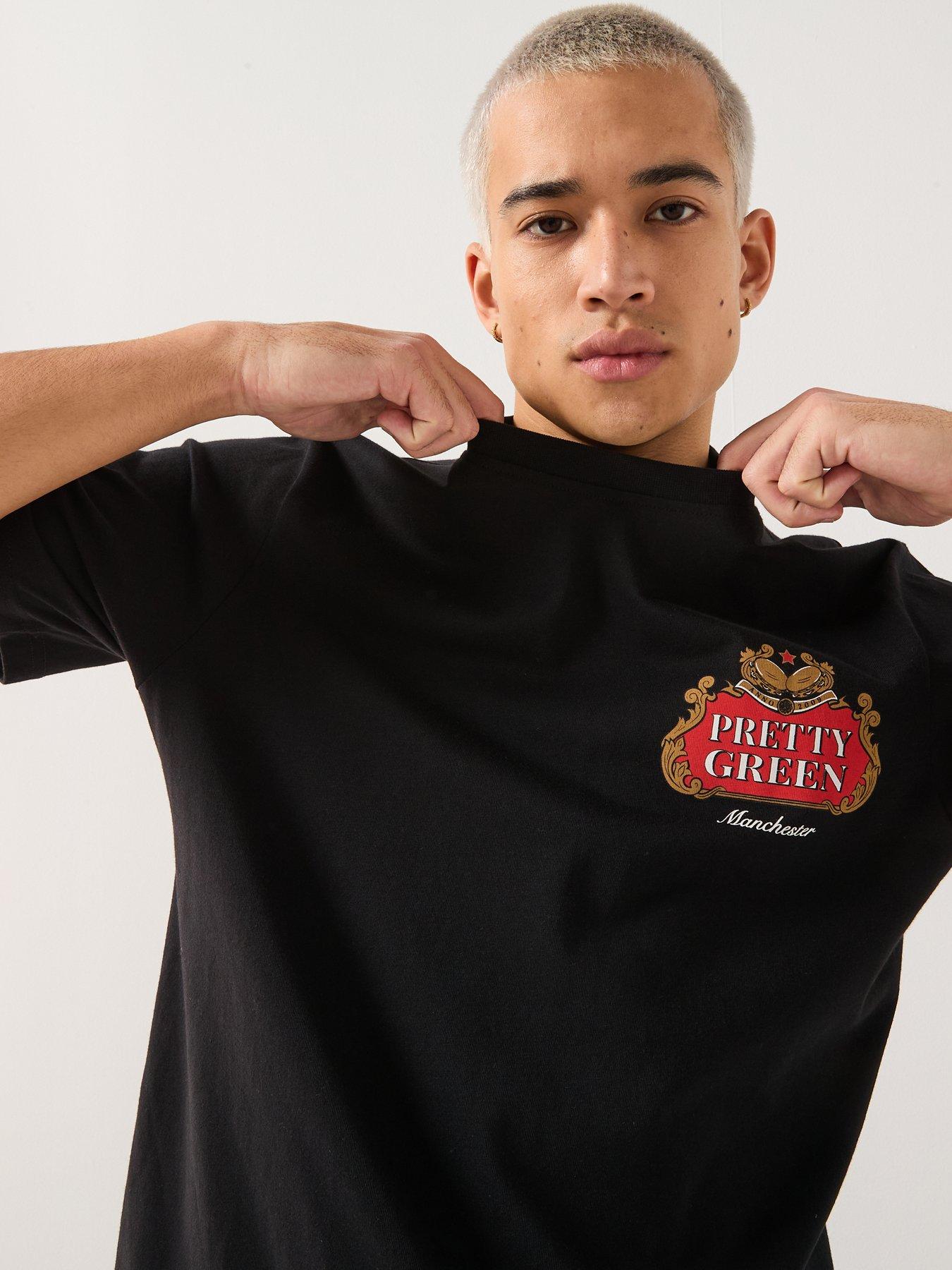 Image 6 of 6 of Pretty Green Nelson Back Graphic T-shirt - Black