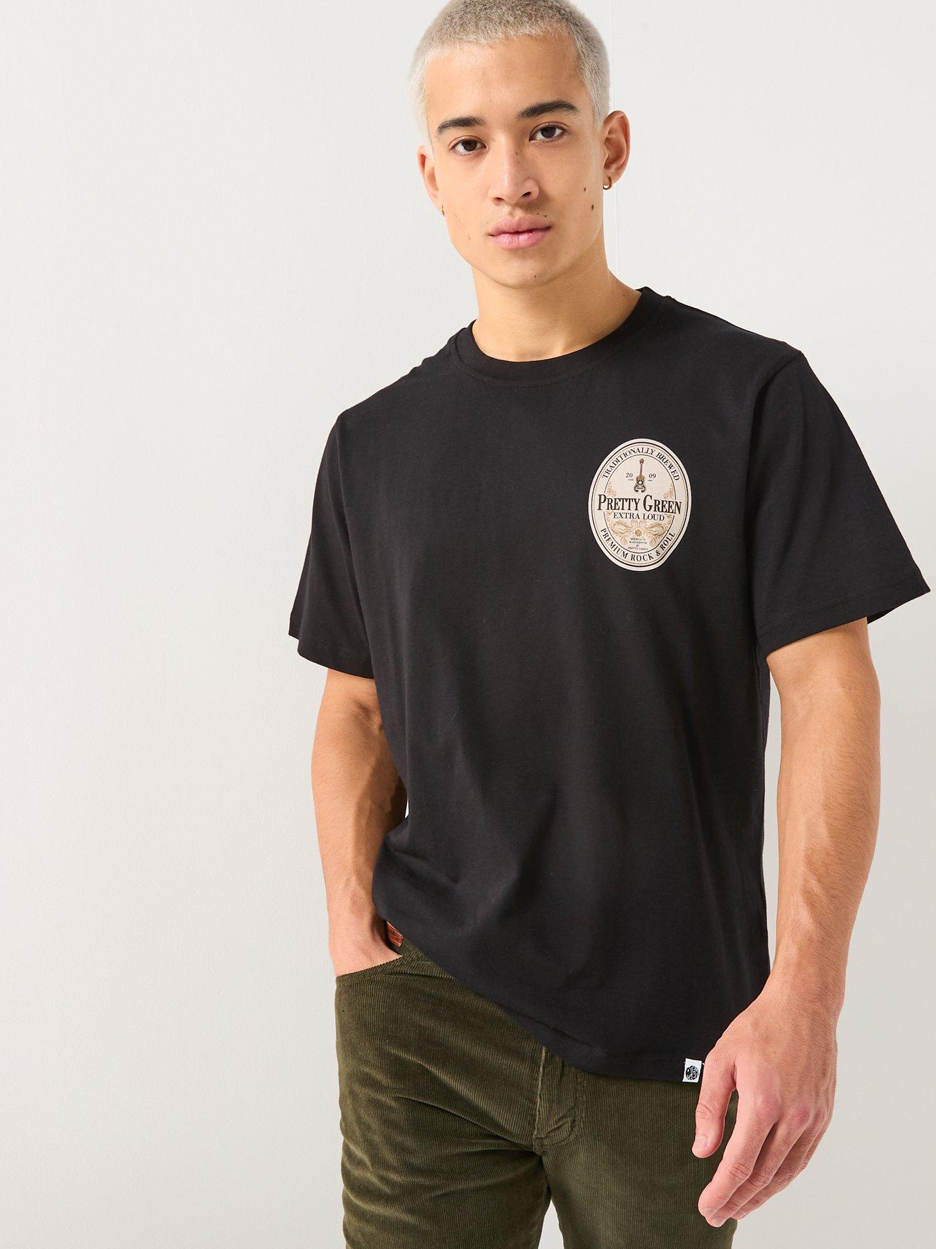 Image 2 of 6 of Pretty Green Graphic Stuff T-shirt - Black