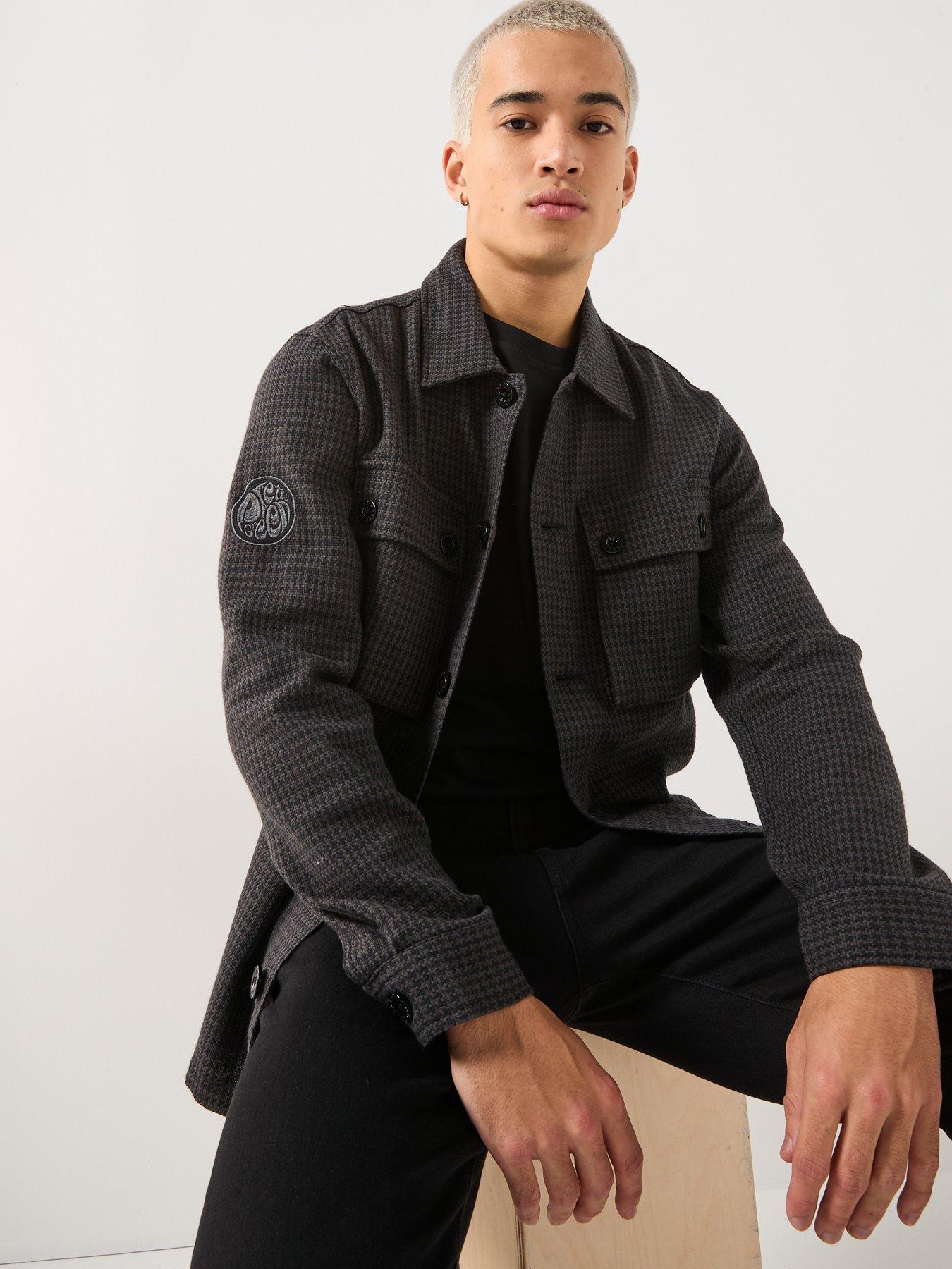  image of pretty-green-kilburn-overshirt-black