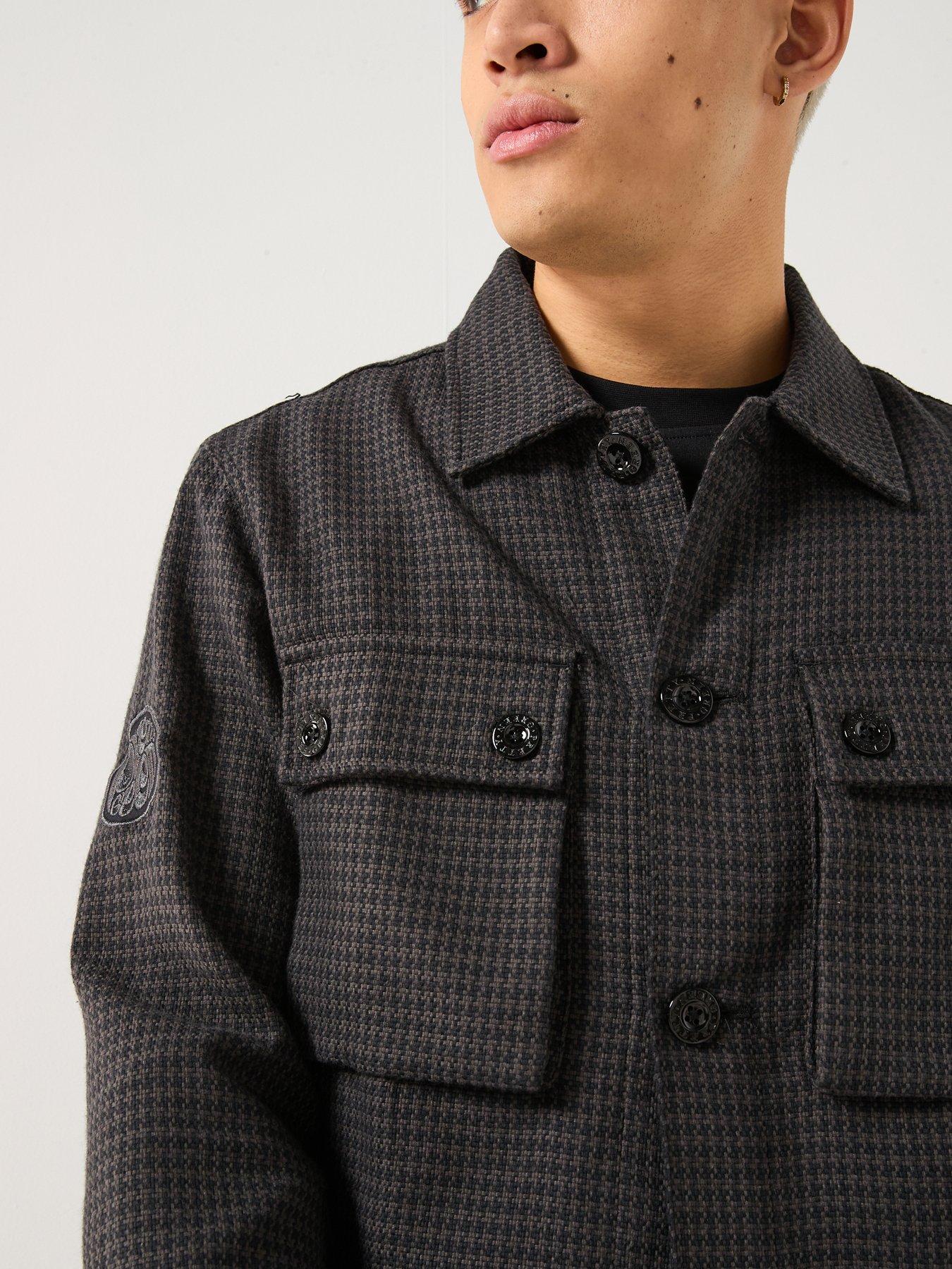  image of pretty-green-kilburn-overshirt-black