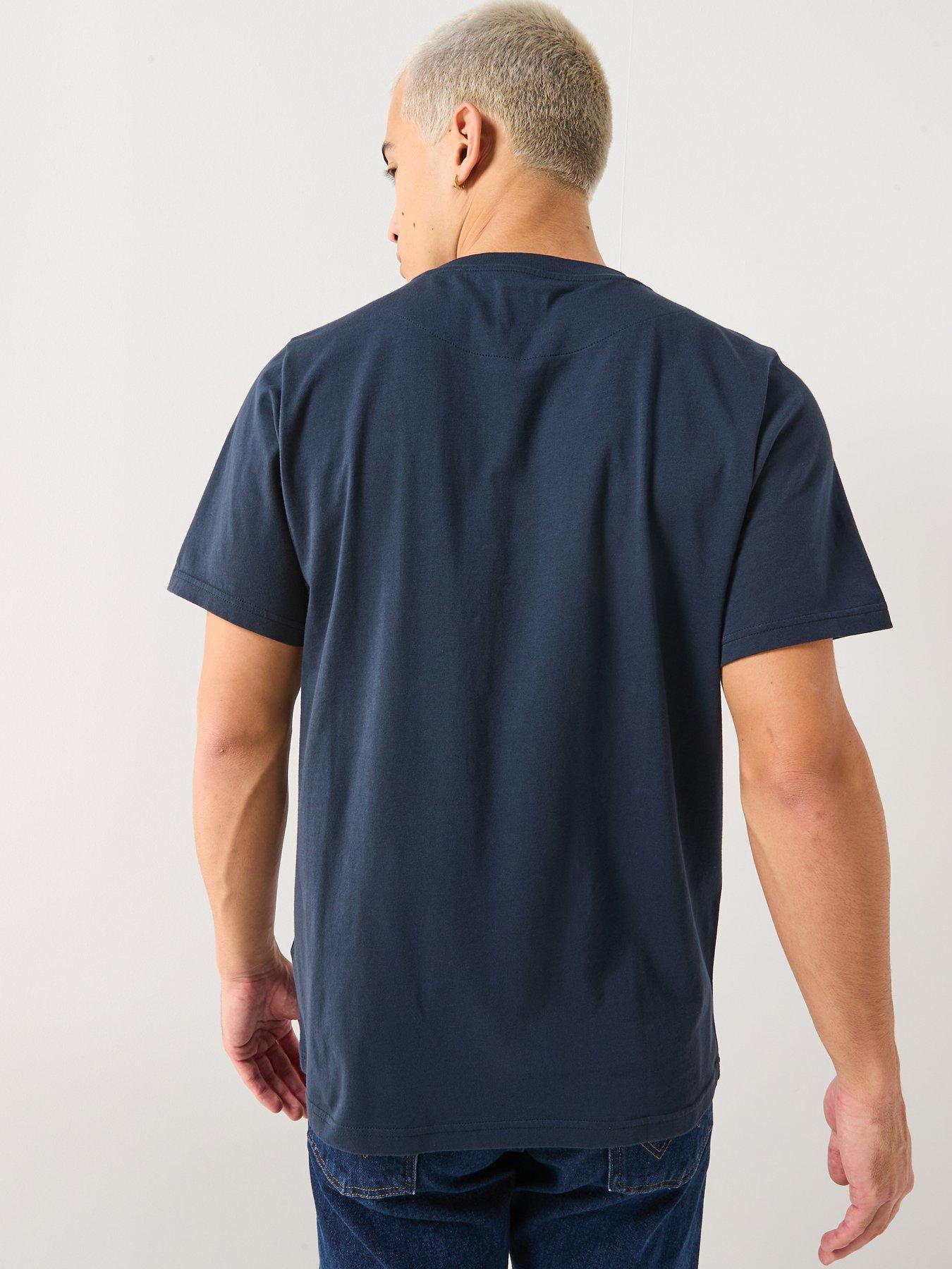  image of pretty-green-gillespie-logo-t-shirt-navy