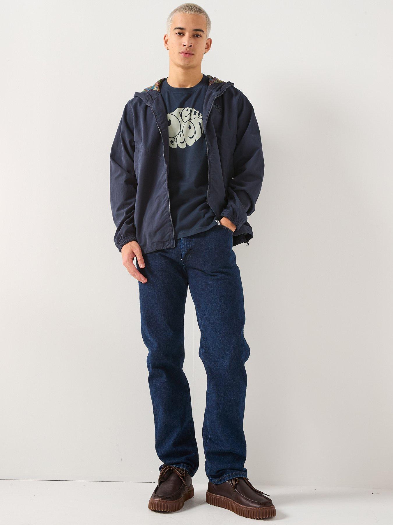  image of pretty-green-gillespie-logo-t-shirt-navy