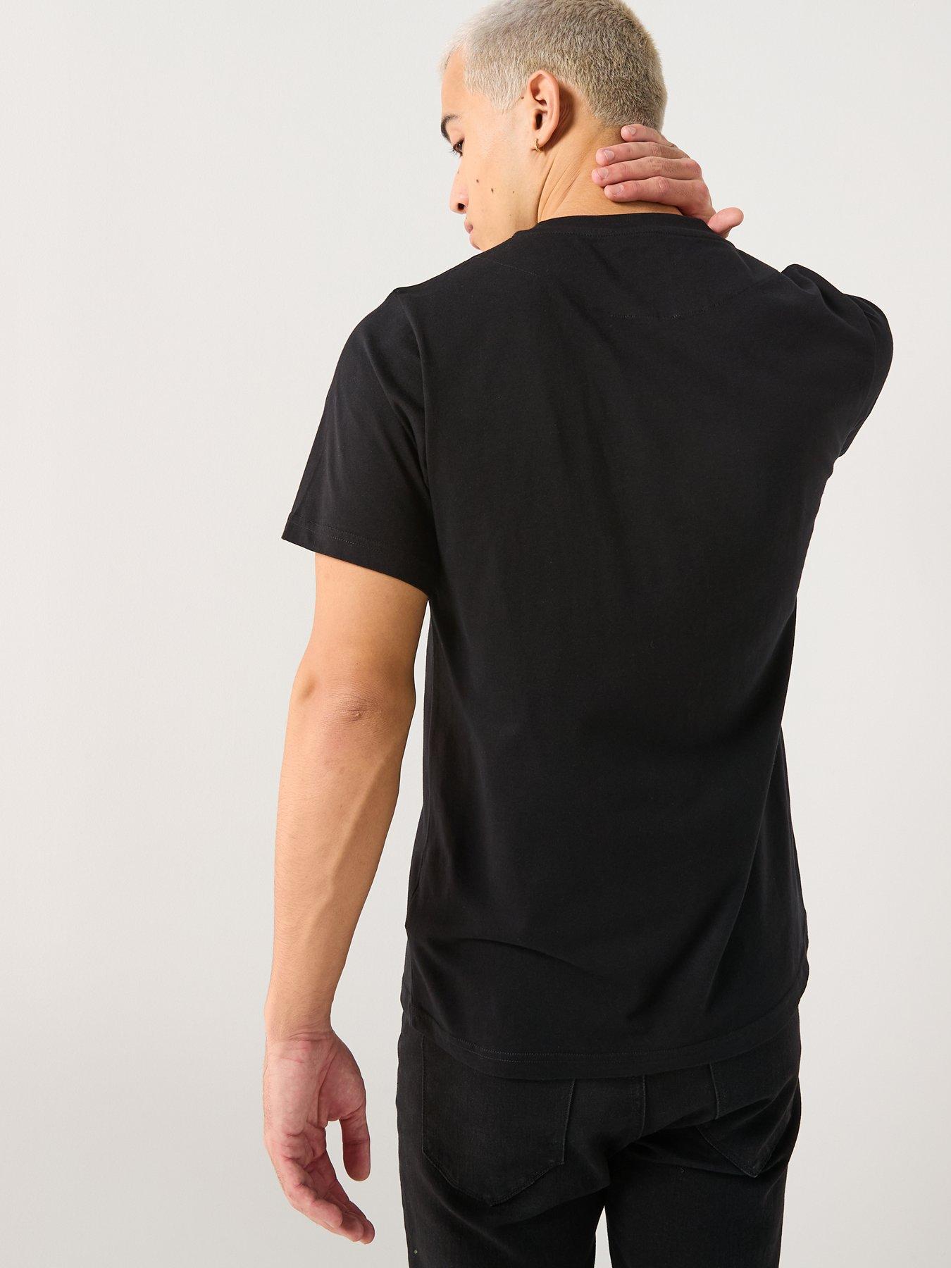  image of pretty-green-gillespie-logo-t-shirt-black