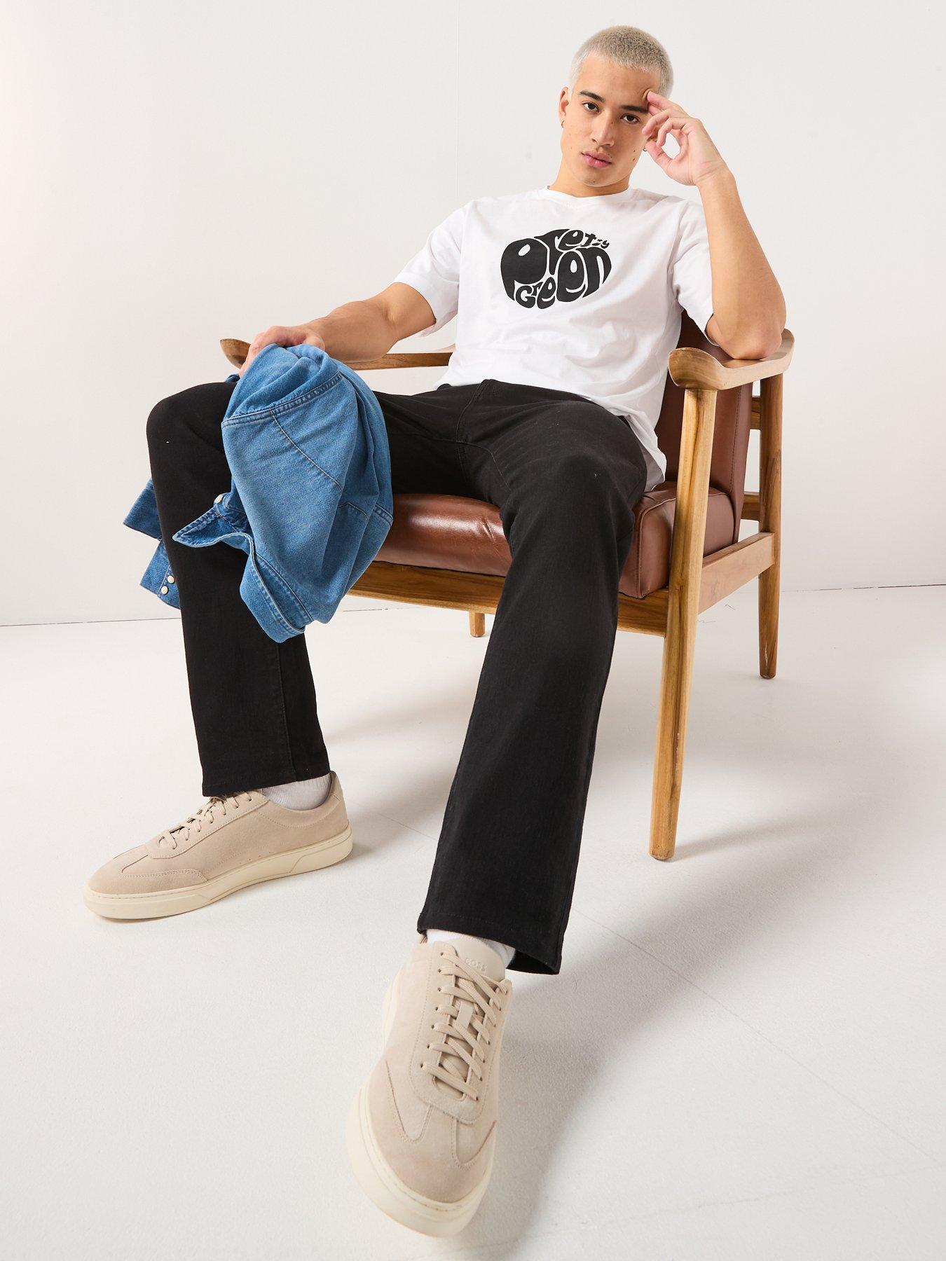  image of pretty-green-gillespie-logo-t-shirt-white