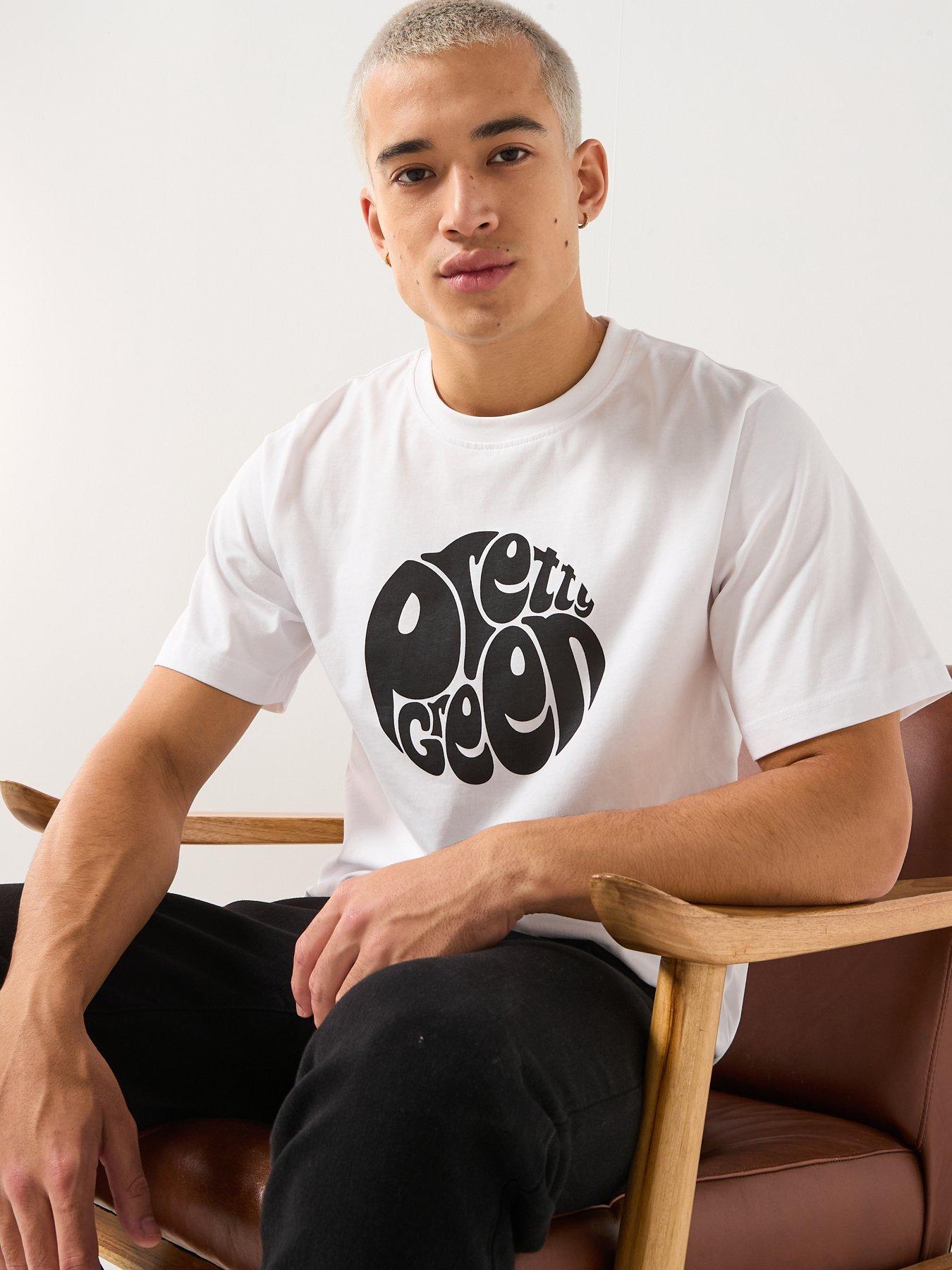  image of pretty-green-gillespie-logo-t-shirt-white