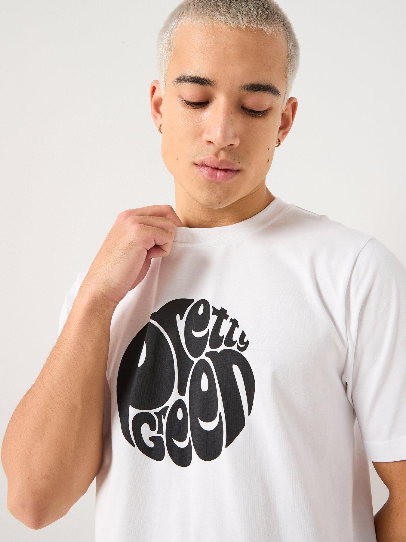  image of pretty-green-gillespie-logo-t-shirt-white