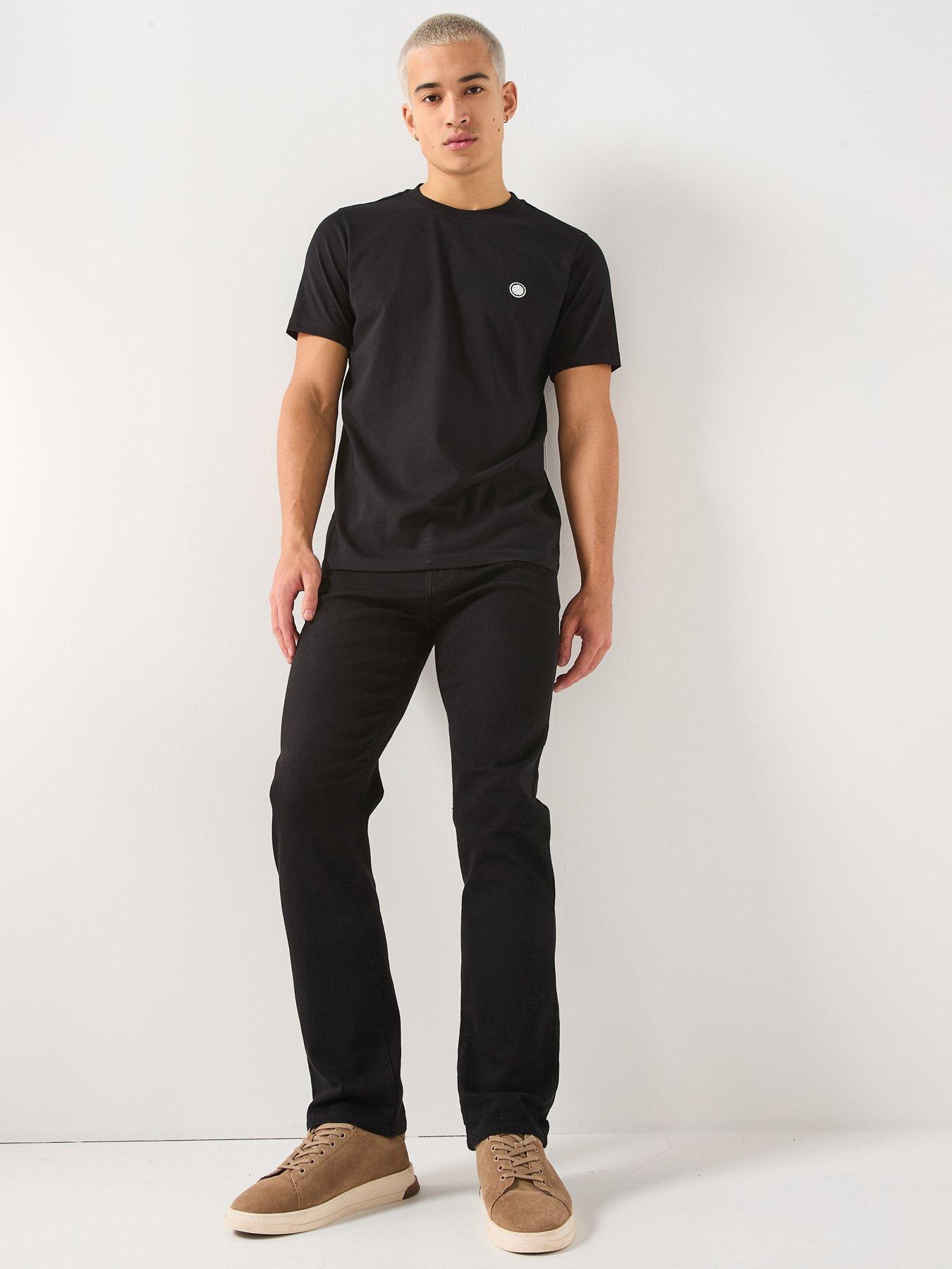  image of pretty-green-mitchell-t-shirt-black