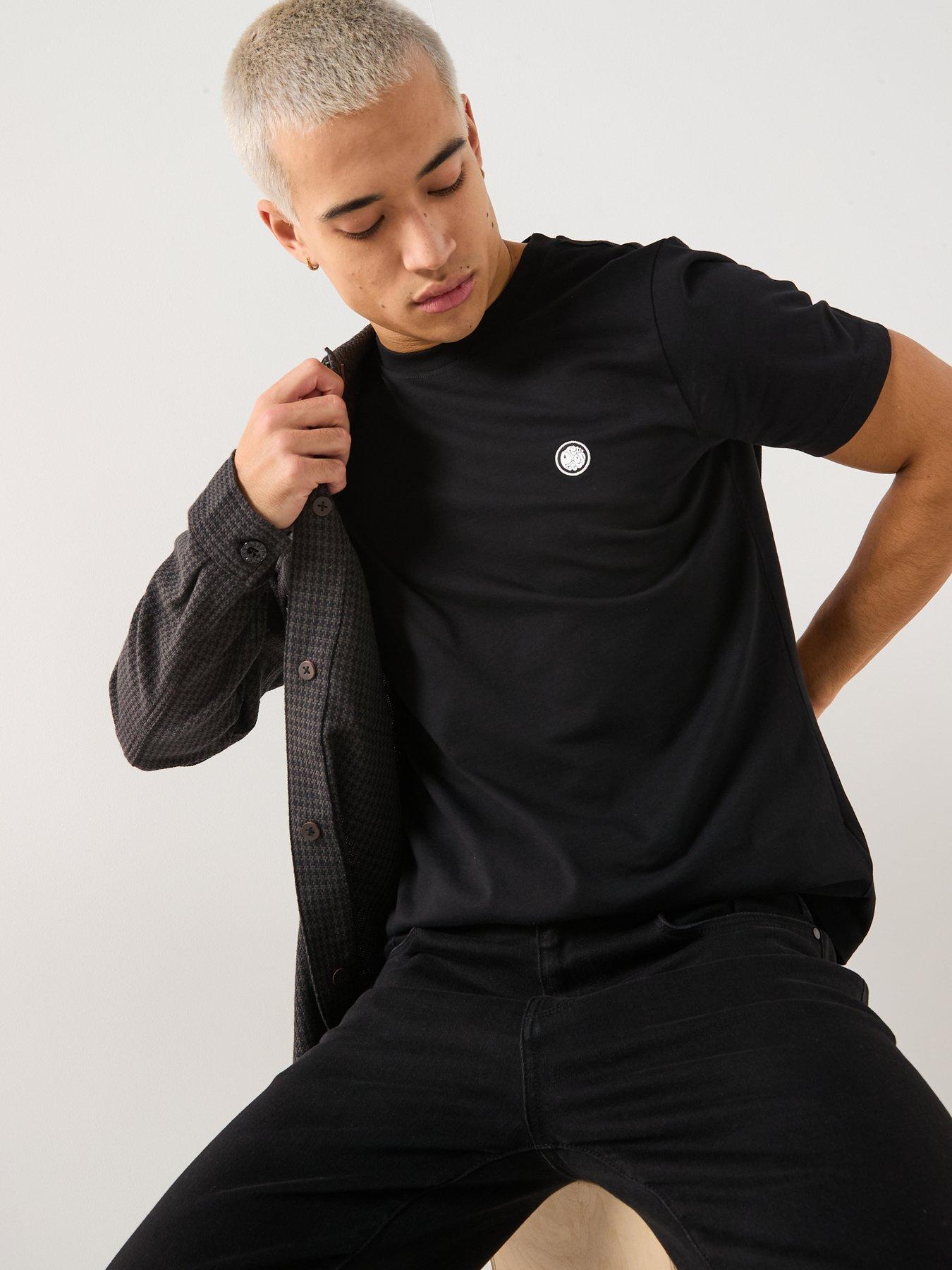  image of pretty-green-mitchell-t-shirt-black