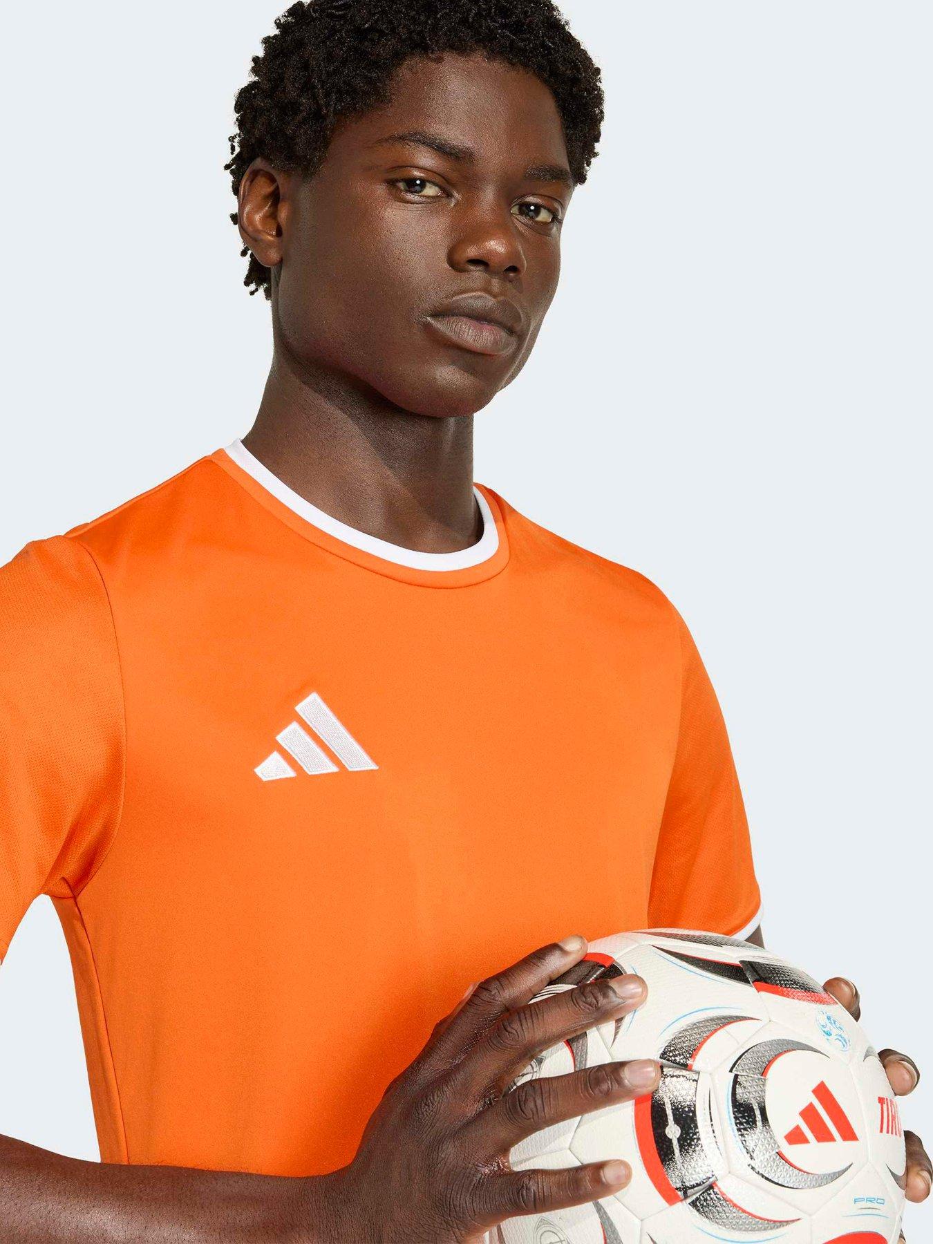  image of adidas-mens-entrada-26-slim-fit-football-t-shirt-orange