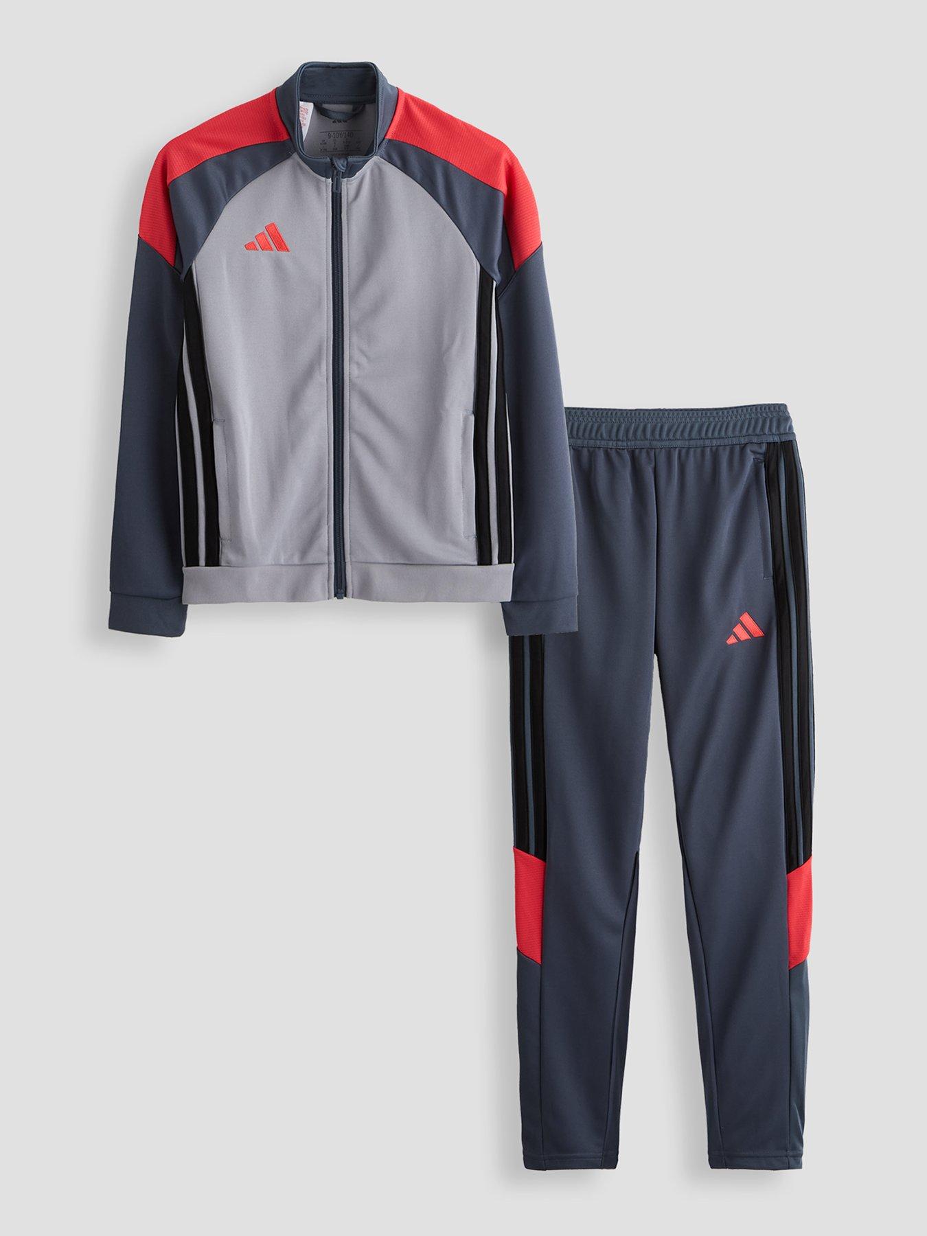 adidas Junior Tiro Football Tracksuit - Grey