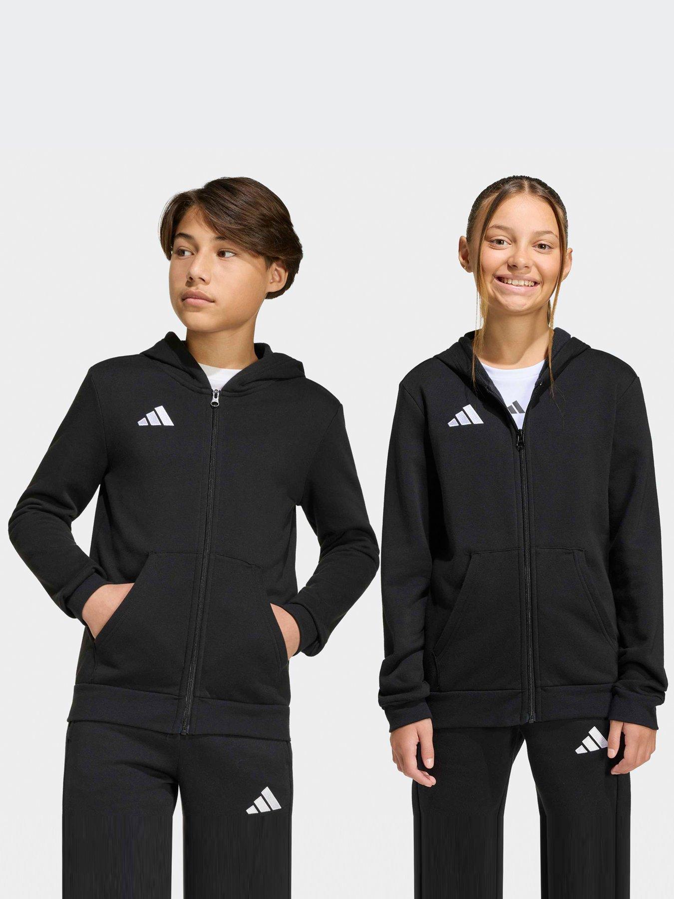 adidas Junior Entrada 26 Full Zip Hoodie - Black