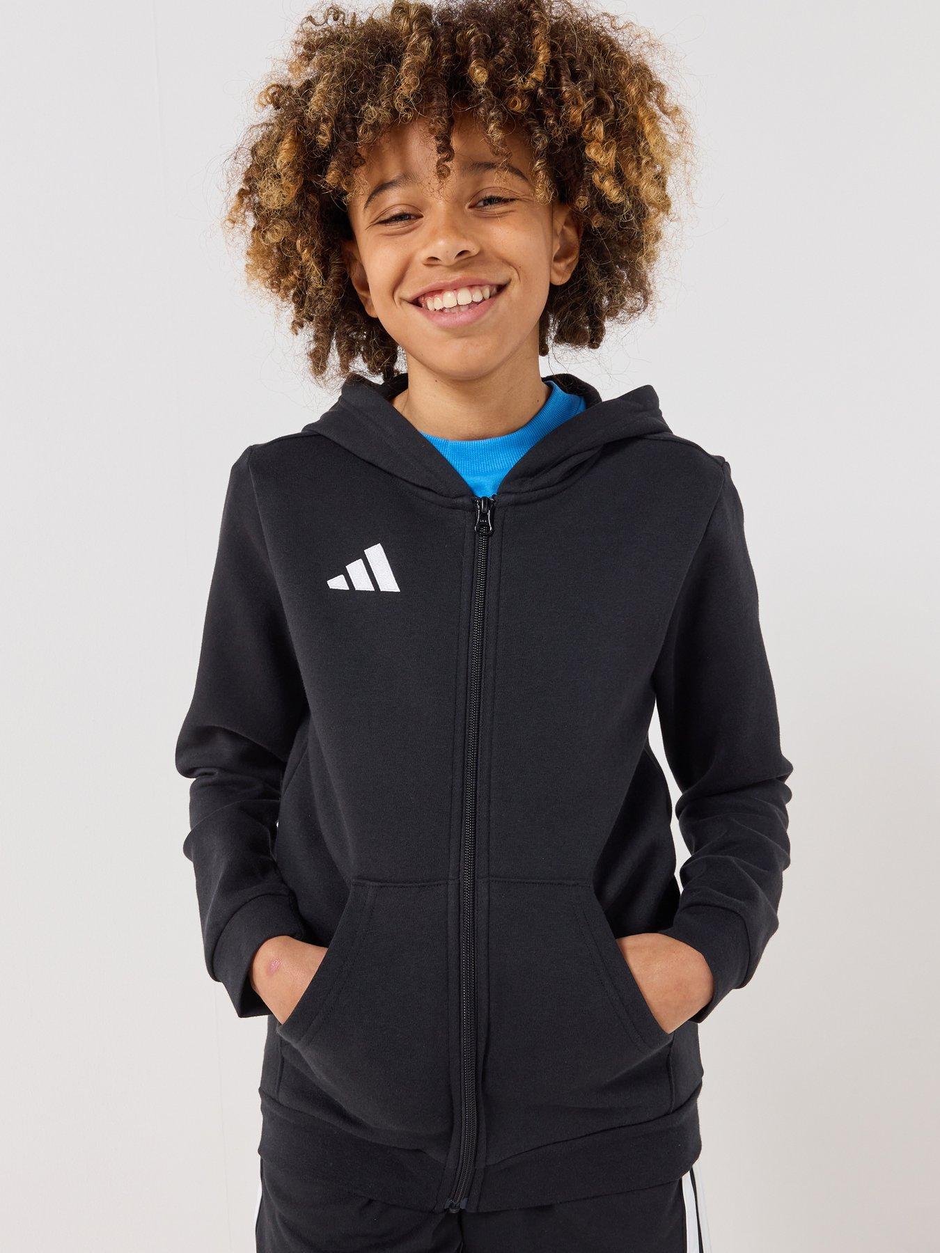adidas Junior Entrada 26 Full Zip Hoodie - Black