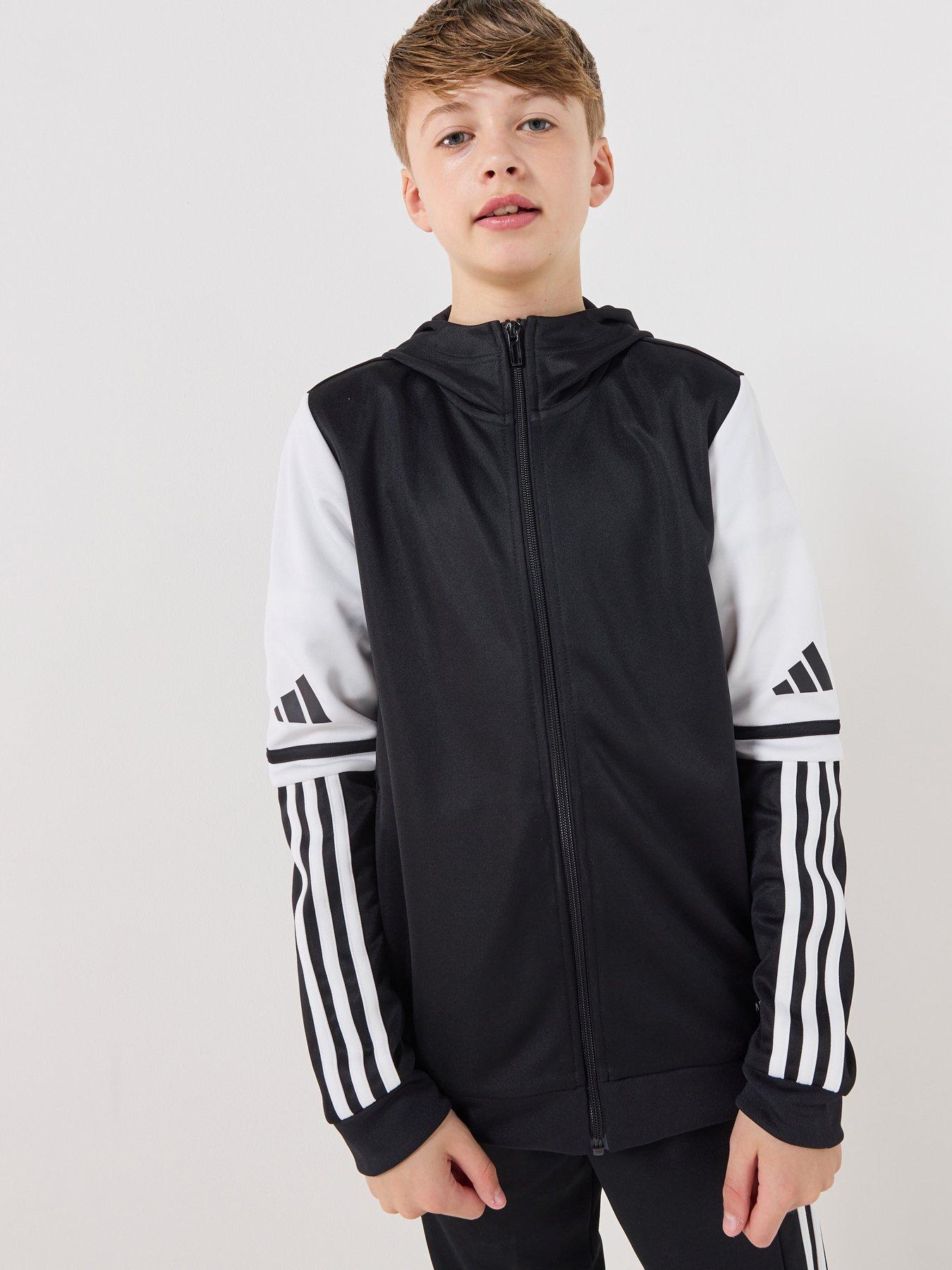 adidas Junior Squadra 25 Football Hooded Tracksuit Top - Black