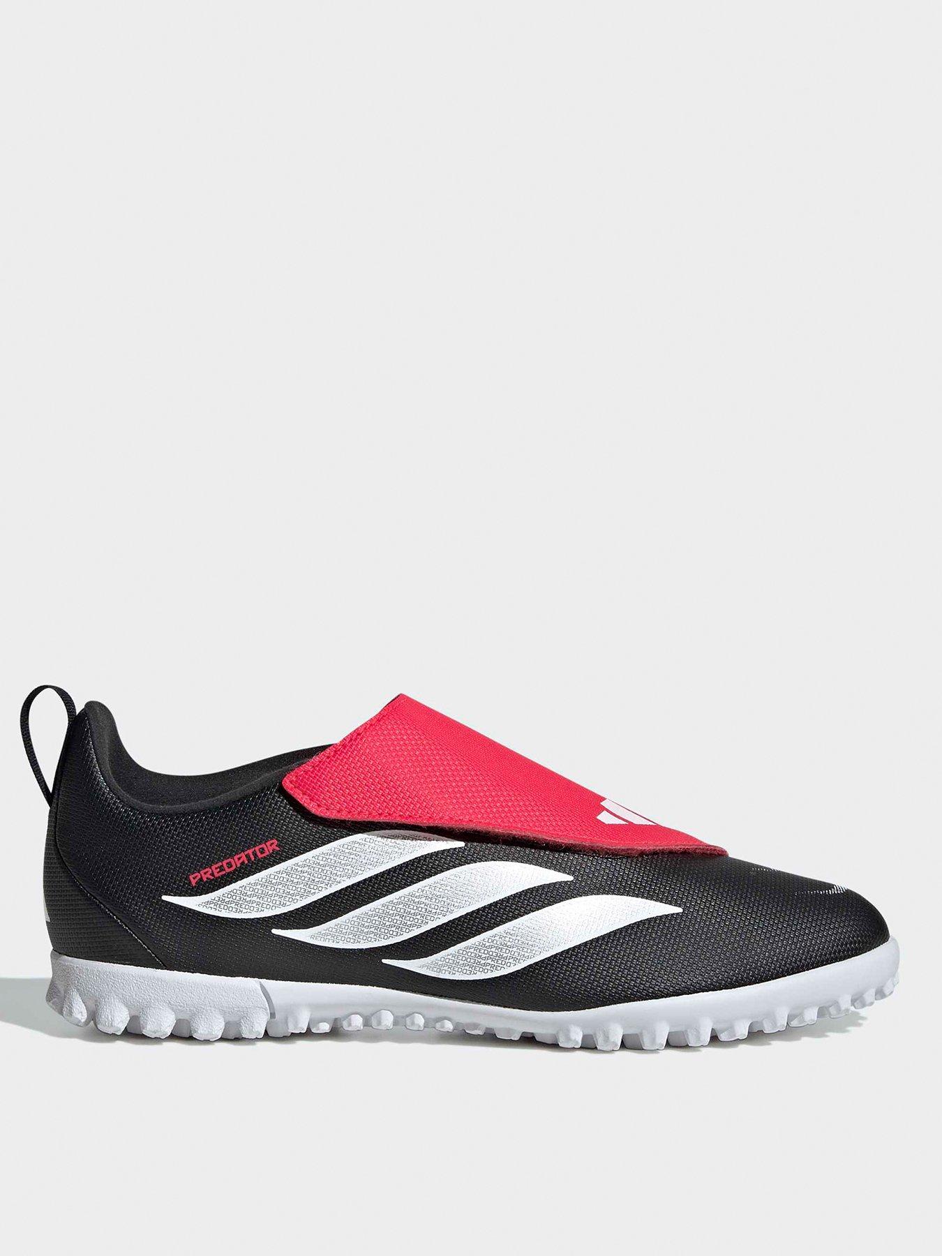 adidas Junior Predator Club Velcro Astro Firm Ground Football Boot - Black