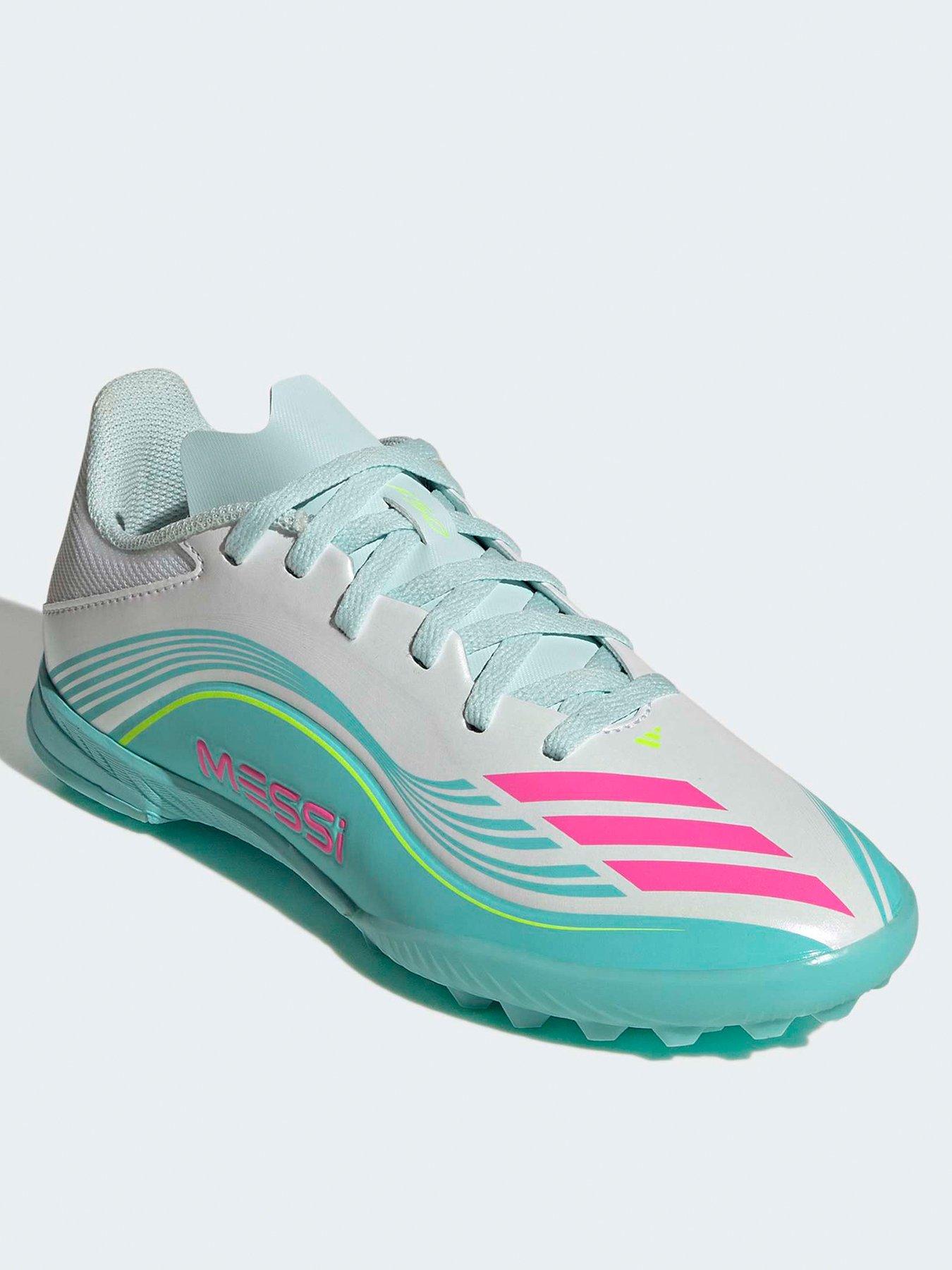 Image 2 of 6 of adidas Junior F50 Messi League Astro Turf Football Boots - White