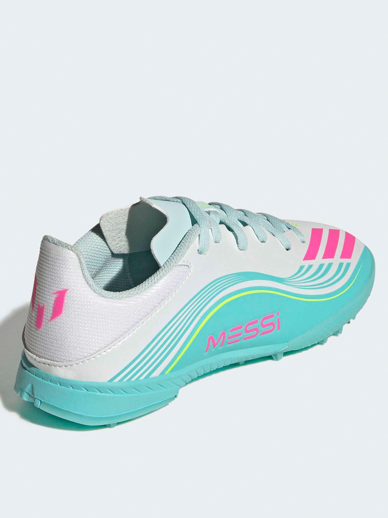 Image 3 of 6 of adidas Junior F50 Messi League Astro Turf Football Boots - White