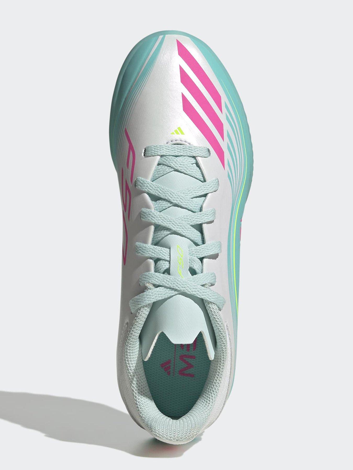 Image 4 of 6 of adidas Junior F50 Messi League Astro Turf Football Boots - White