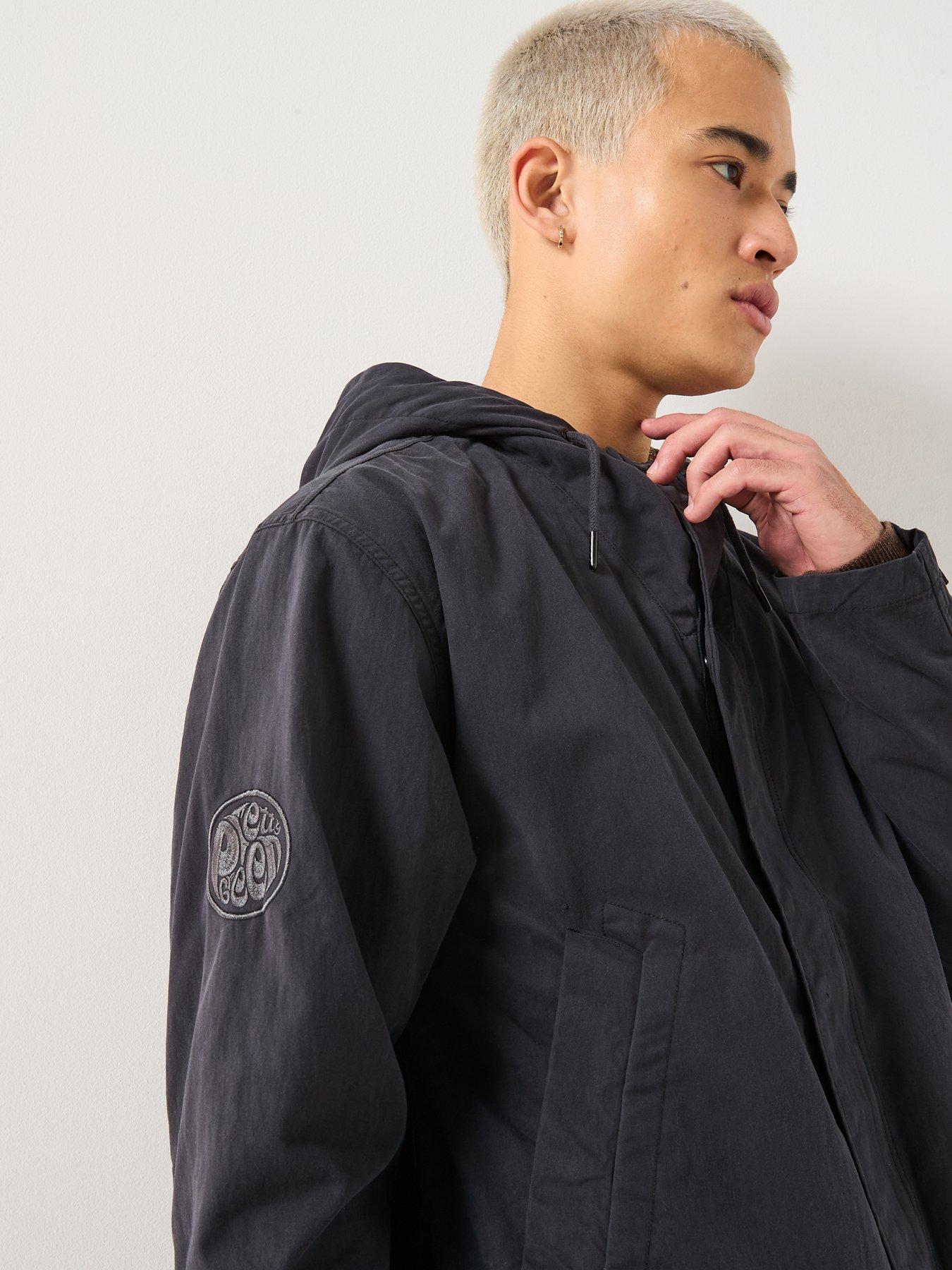  image of pretty-green-feltham-parka-coat-black