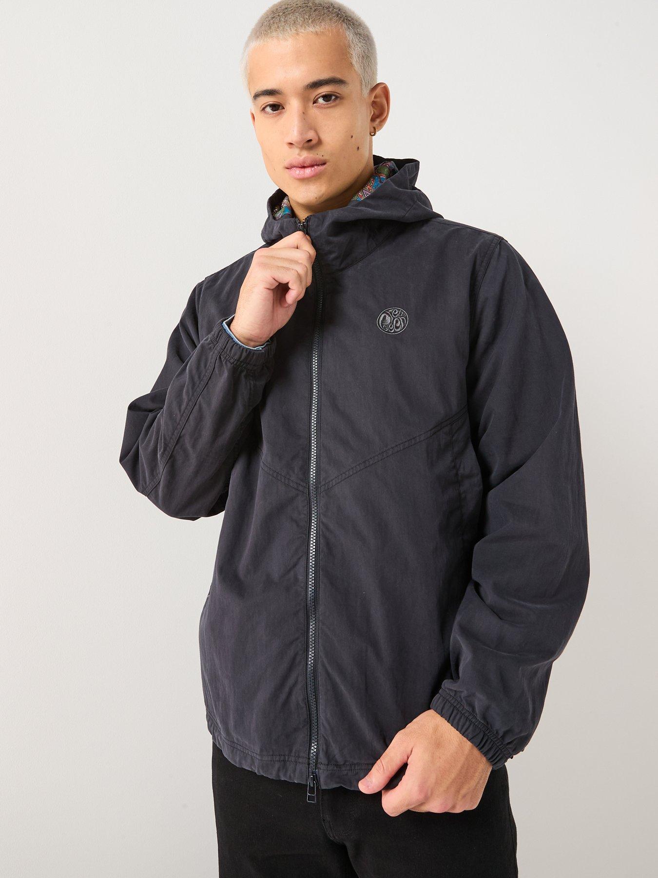  image of pretty-green-feltham-lightweight-hooded-jacket-black