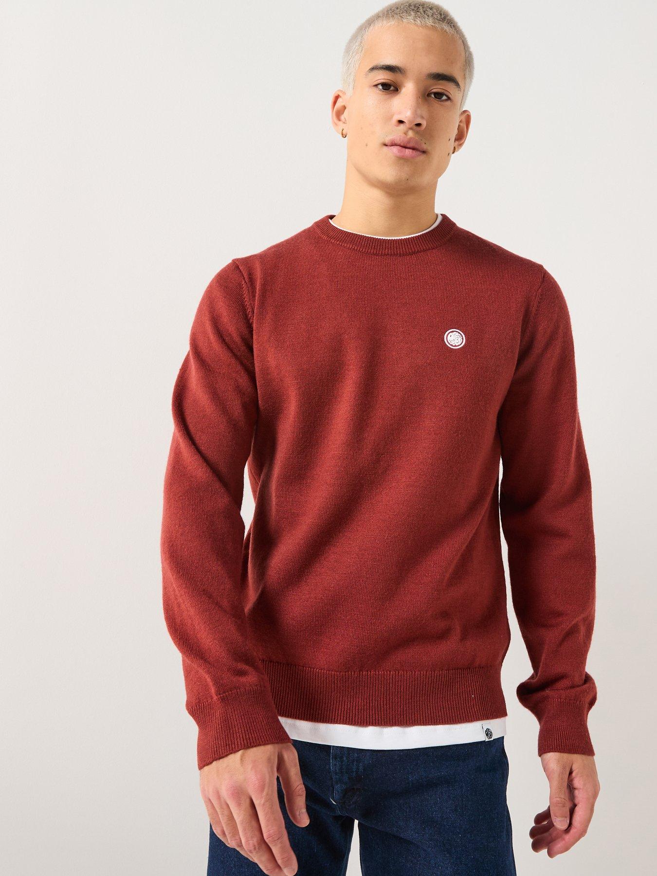 pretty-green-tipped-crew-knitted-jumper-red