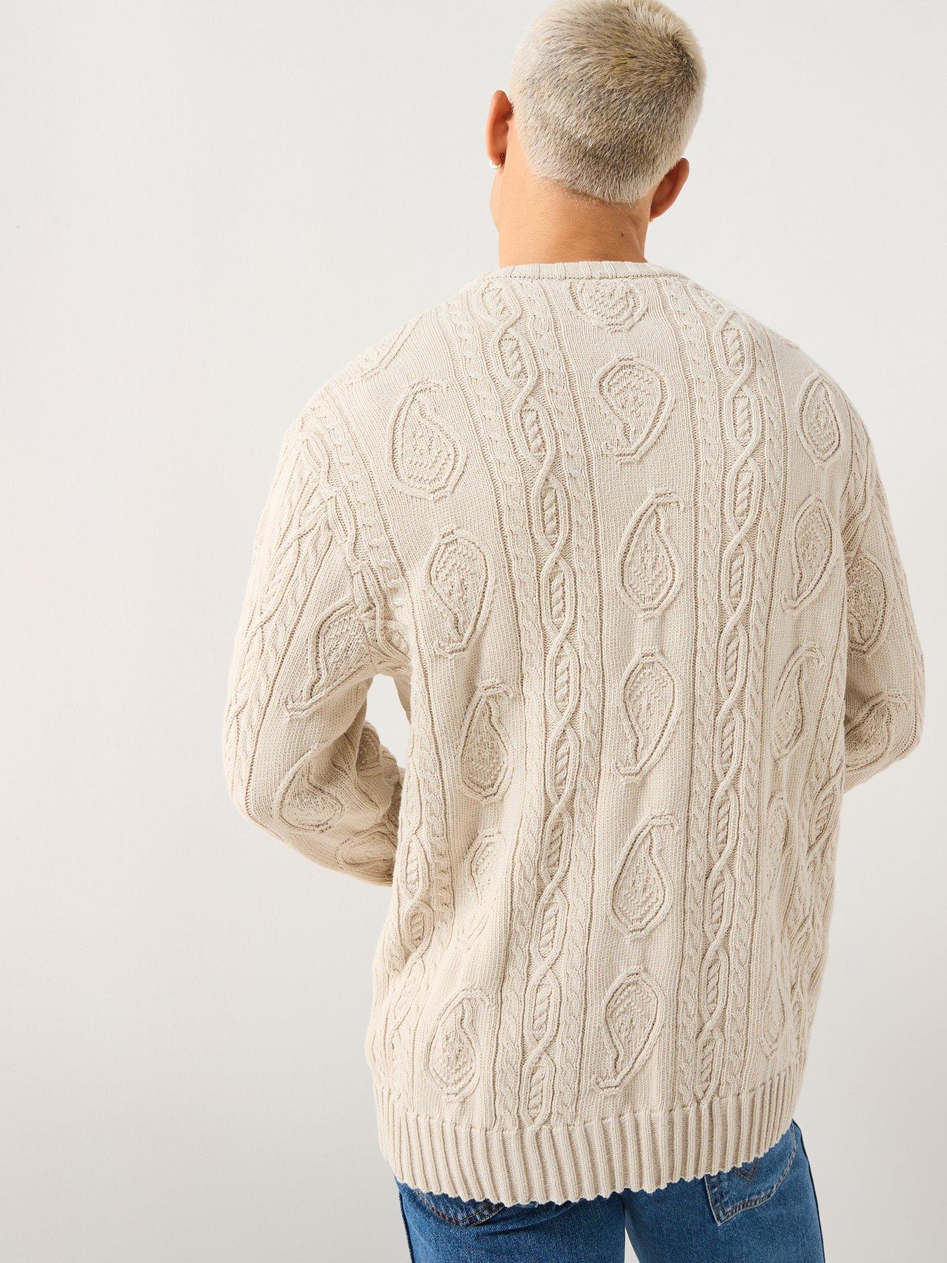  image of pretty-green-cable-knitted-jumper-cream