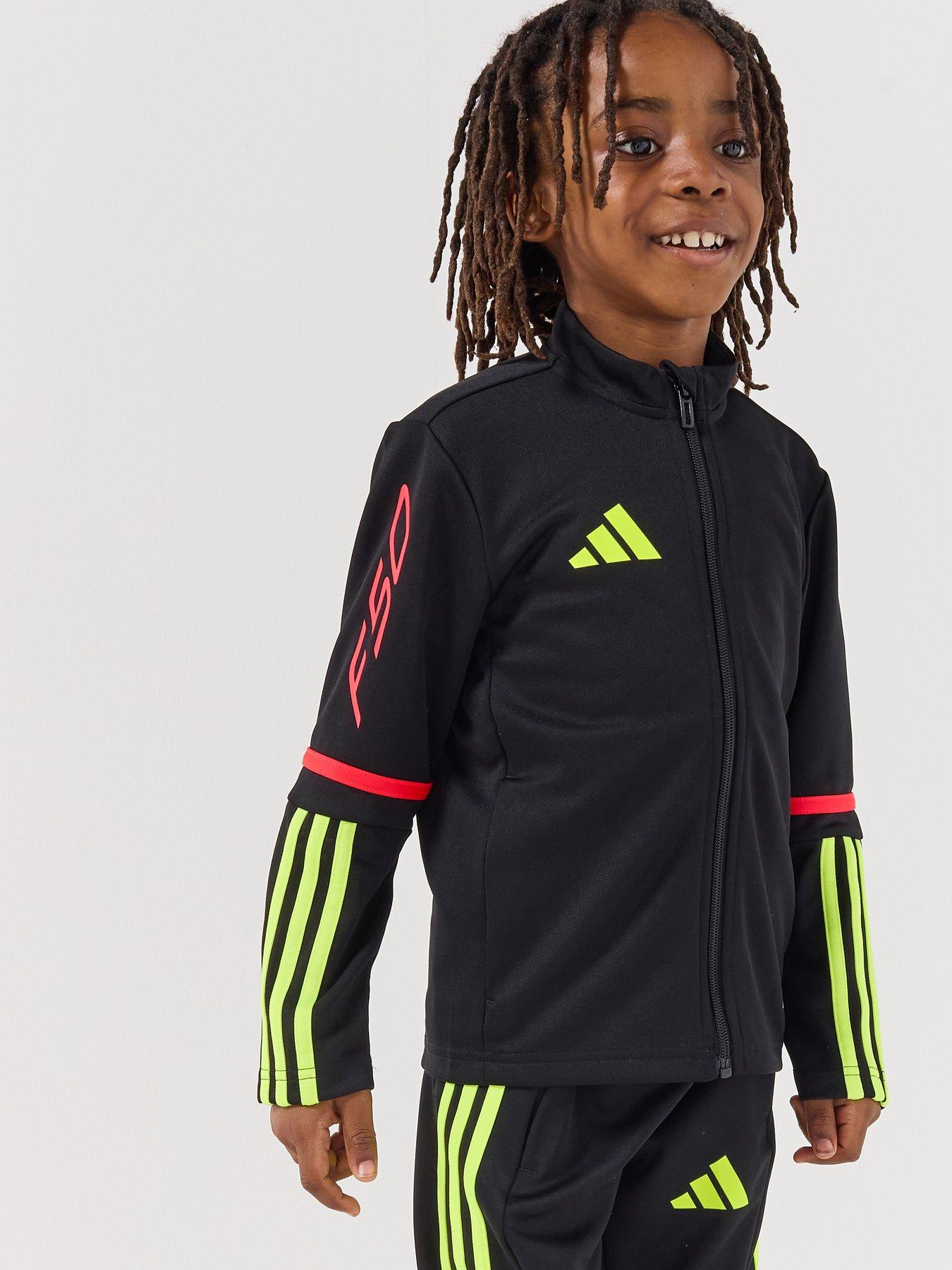 adidas Junior F50 Squadra Football Tracksuit Top - Black