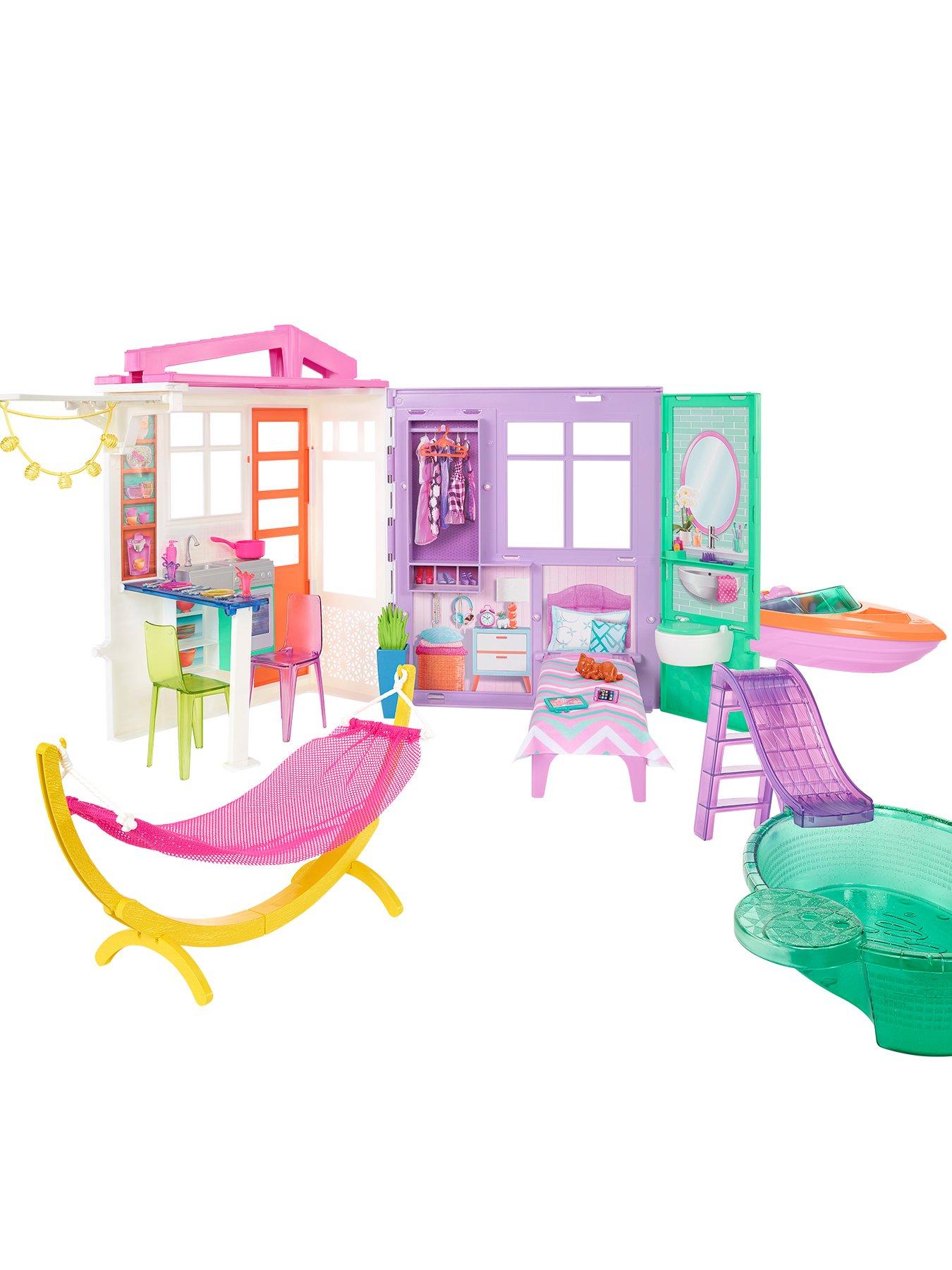 image of barbie-pink-passport-doll-playset-amp-accessories-with-2-fashion-dolls-doll-house-pool-boat-amp-more