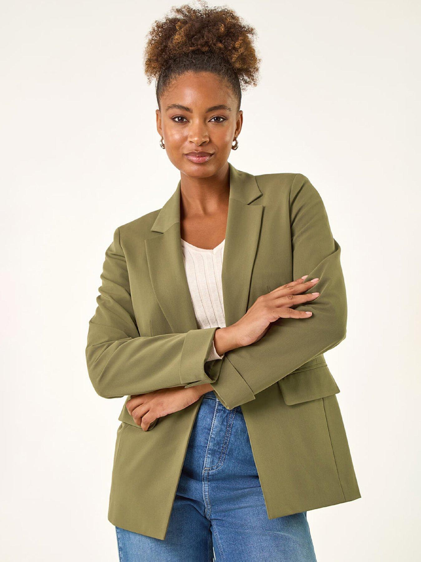  image of roman-tailored-collar-amp-revere-blazer-olive