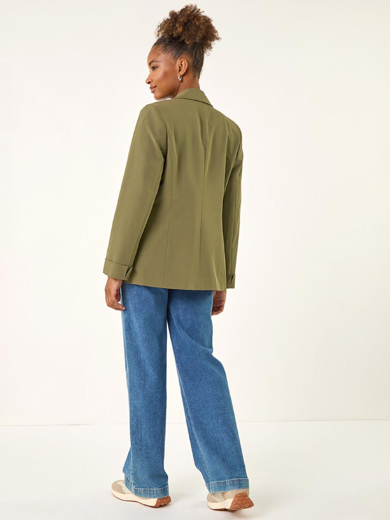  image of roman-tailored-collar-amp-revere-blazer-olive